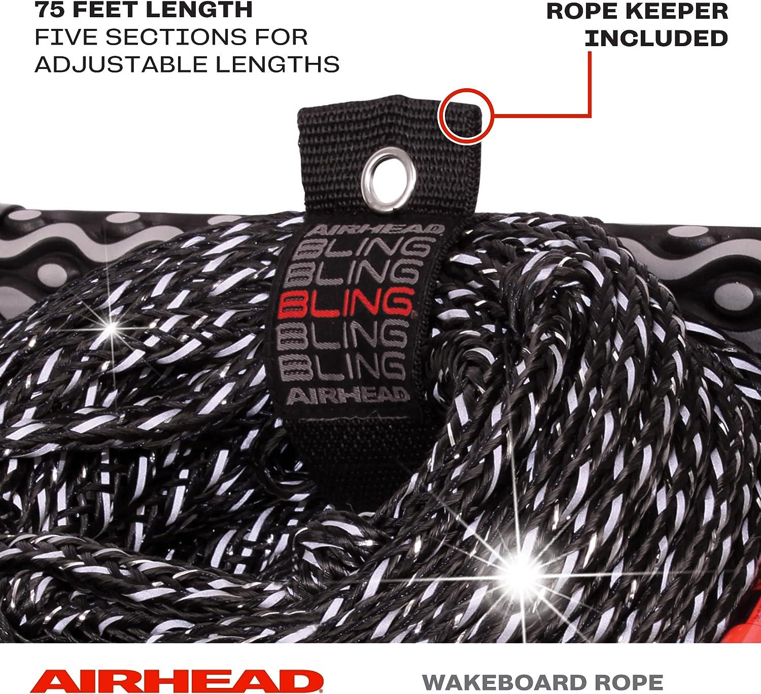 AIRHEAD Trick Handle Wakeboard Rope, 4 Sections, 75-Feet