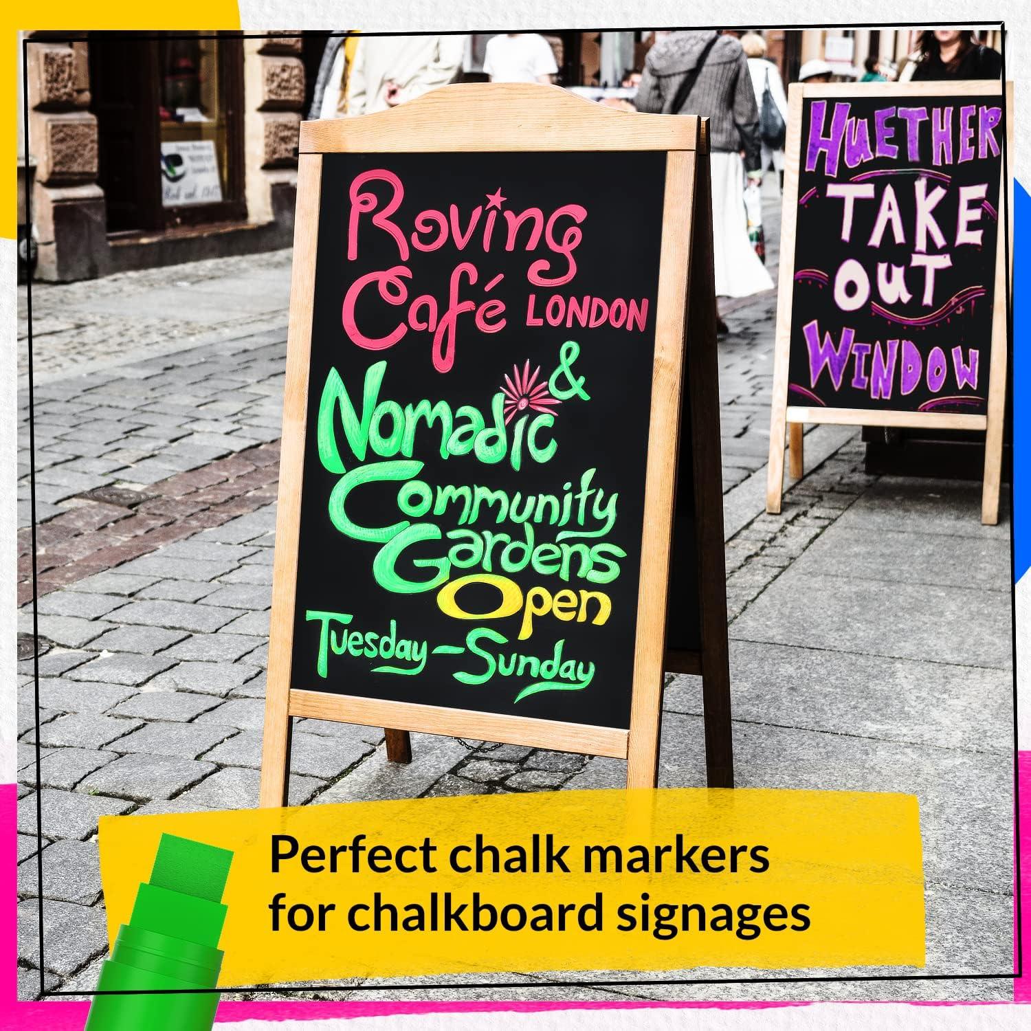 Funcils White Chalk Markers for Chalkboard Signs, Blackboard