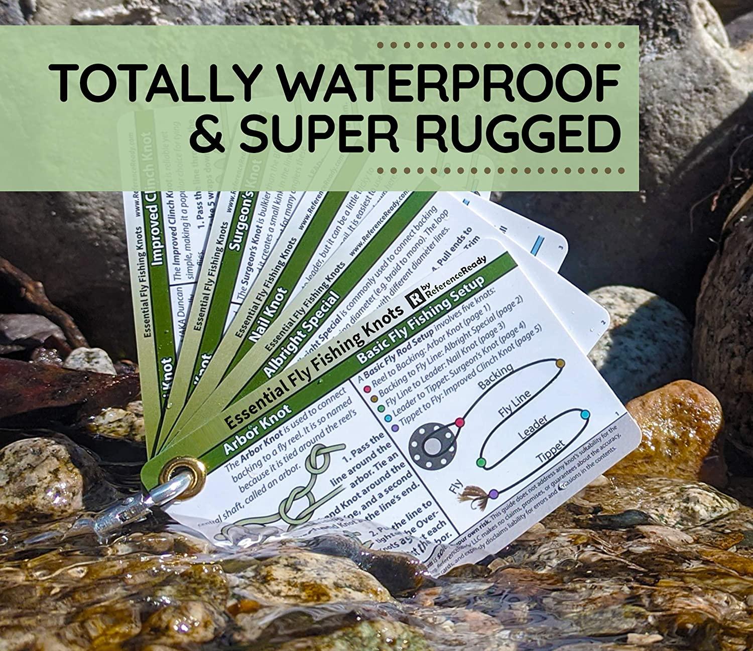 ReferenceReady Fly Fishing Knot Cards Waterproof Guide to 14