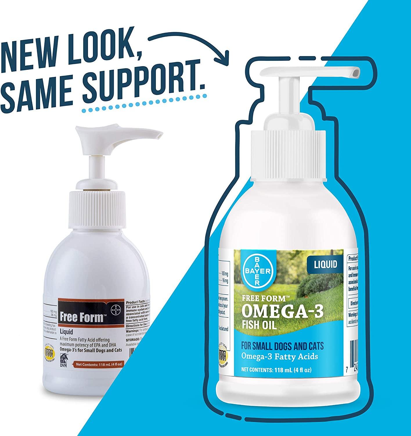 Free Form Omega 3 Fish Oil Liquid Pump Supplement for Small Dogs