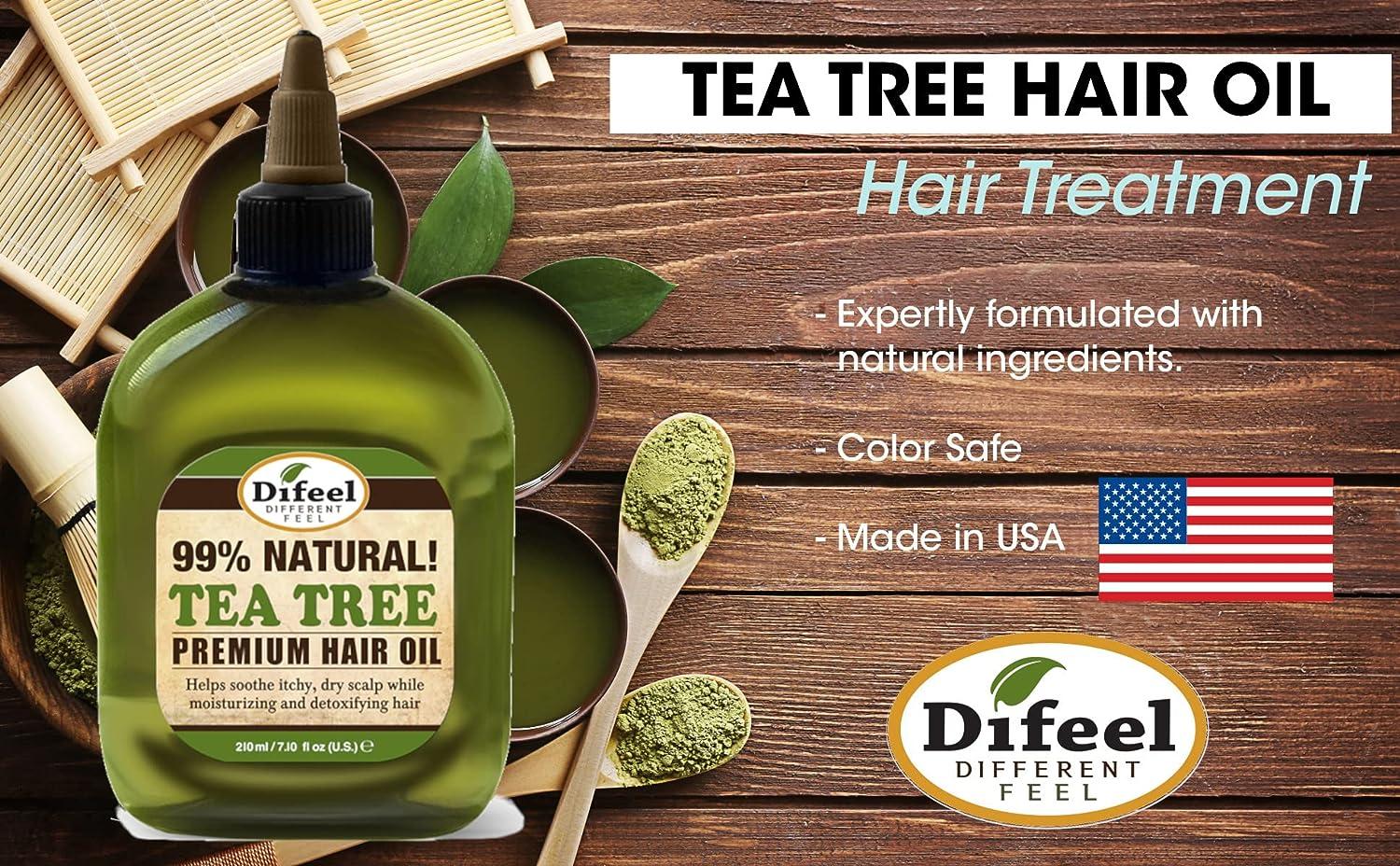 Difeel Premium Natural Hair Oil Tea Tree Oil for Dry Scalp 7.1 Ounce