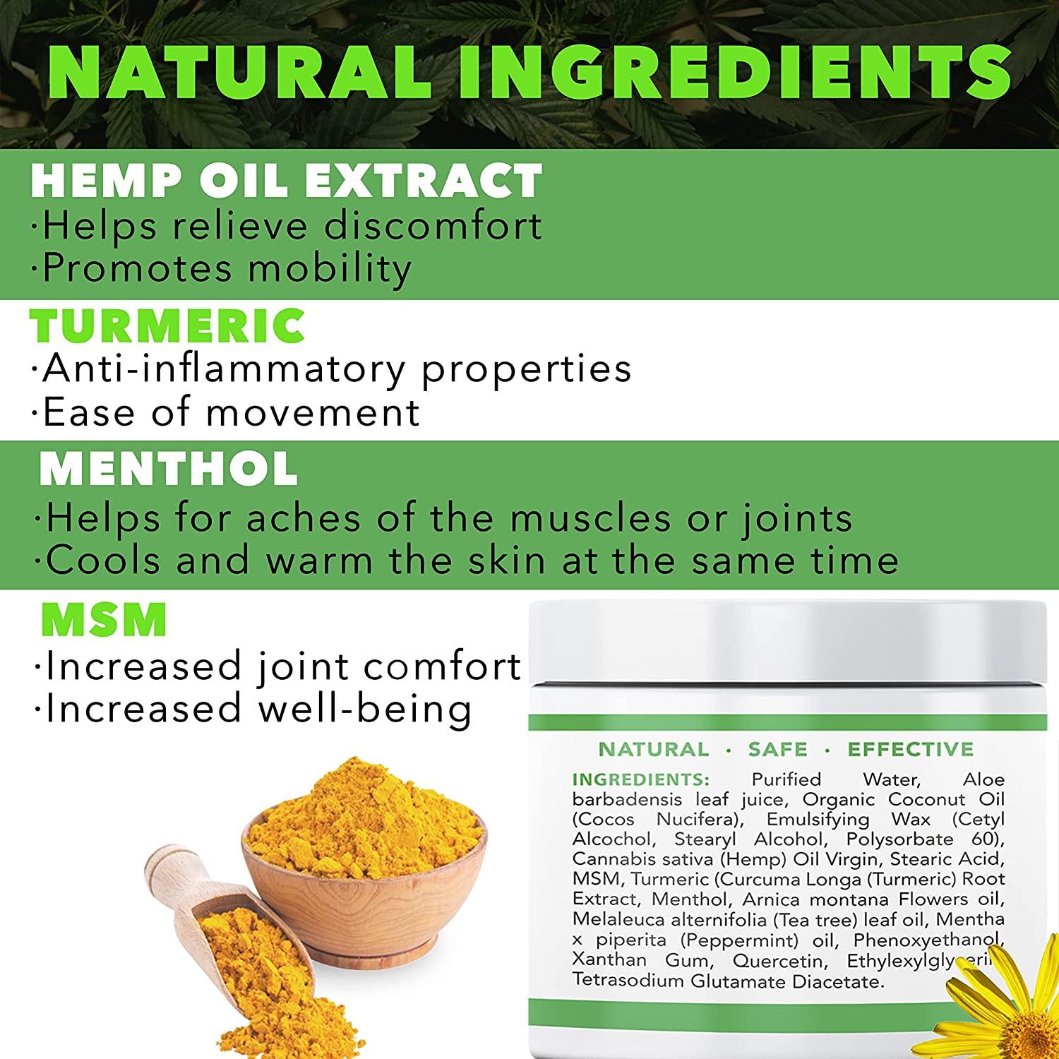 Hemp Cream Made in USA 8 oz New Increased Strength Formula Fast Acting Cream with Extra