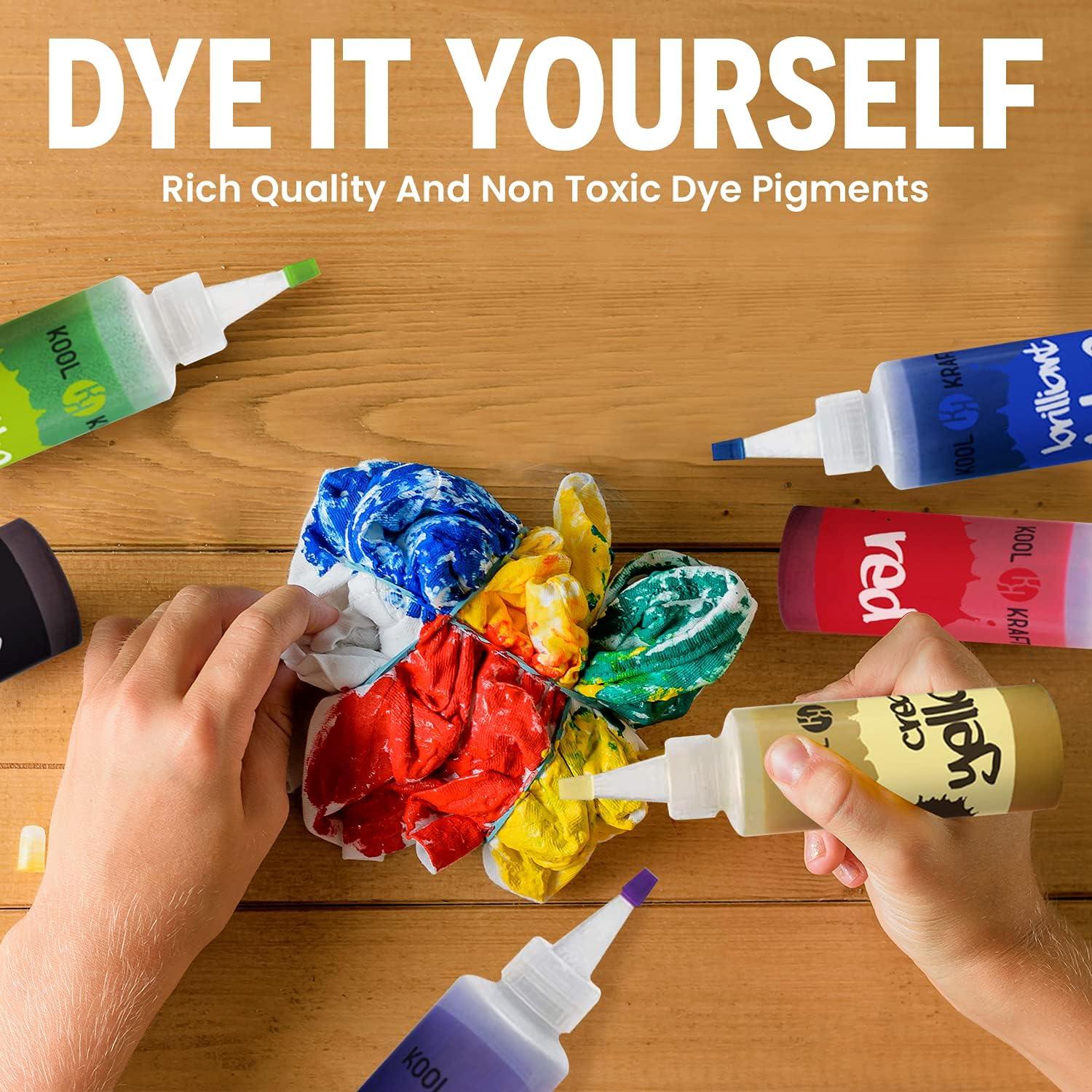 Tie Dye Kit - Tie Dye Kits for Kids - Includes 4 White T-Shirt - 12 Large  Colors Tie Dye - Tie Dye Kits for Adults - Tie Dye Party Supplies 
