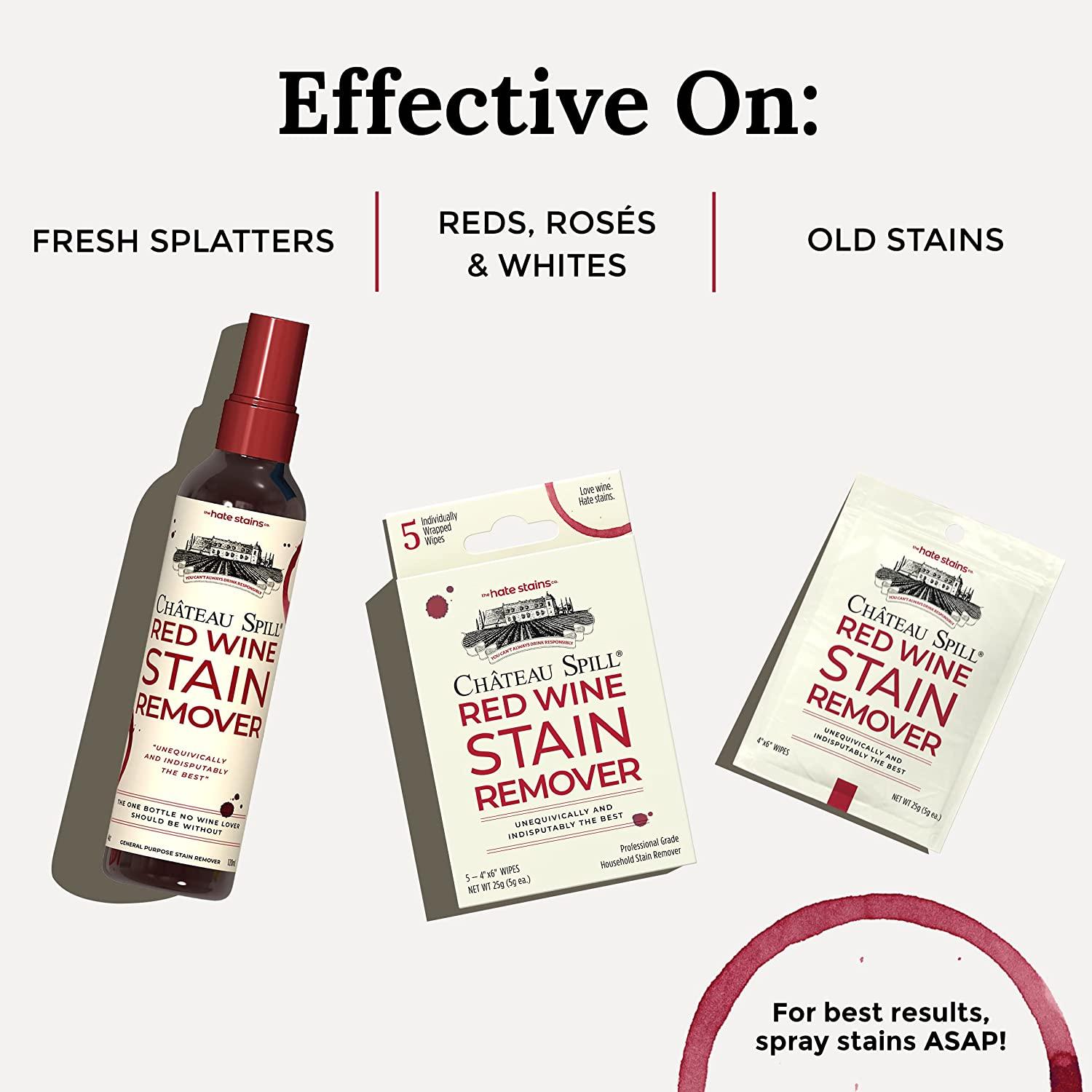 CHATEAU SPILL Red Wine Stain Remover for Clothes 4oz Safe Stain Remover