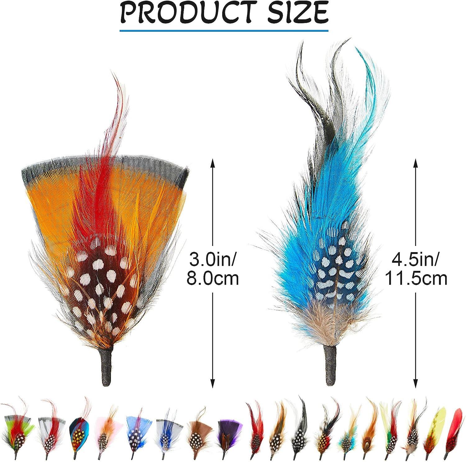 20 Pcs Hat Feathers, Assorted Feathers for Hats Colorful Real Feathers  Accessories for Men Women (Mixed Style)