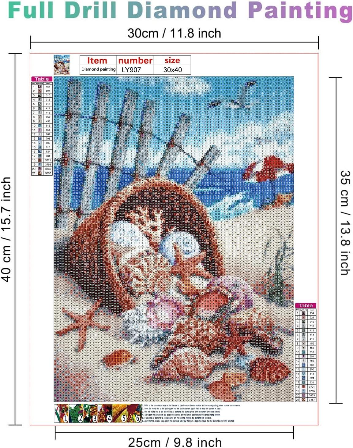Kit per Diamond Painting 5D Completo Pittura Diamante 5d Fai Da Te Adulti/Bambini,Fiori Large Strass Mosaico Ricamo a Punto Croce Arte e Artigianato for Home Wall Decor Murale Square_Drill_40x80cm