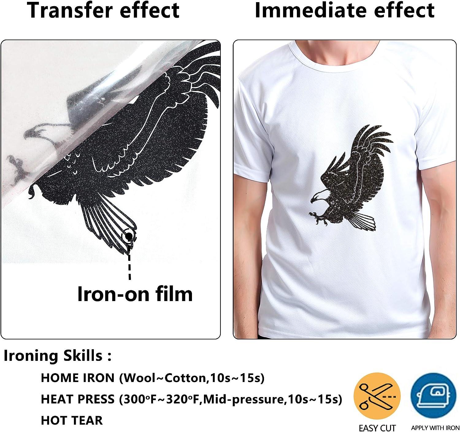 Glitter Heat Transfer Vinyl HTV Rolls Iron on Film T-Shirt Clothing DIY  Crafts