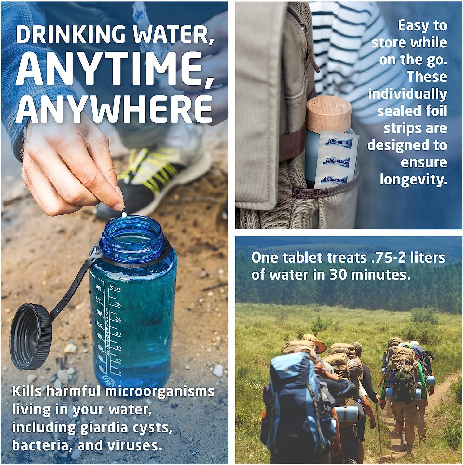 Aquatabs Water Purification Tablets. Water Filtration System for Hiking