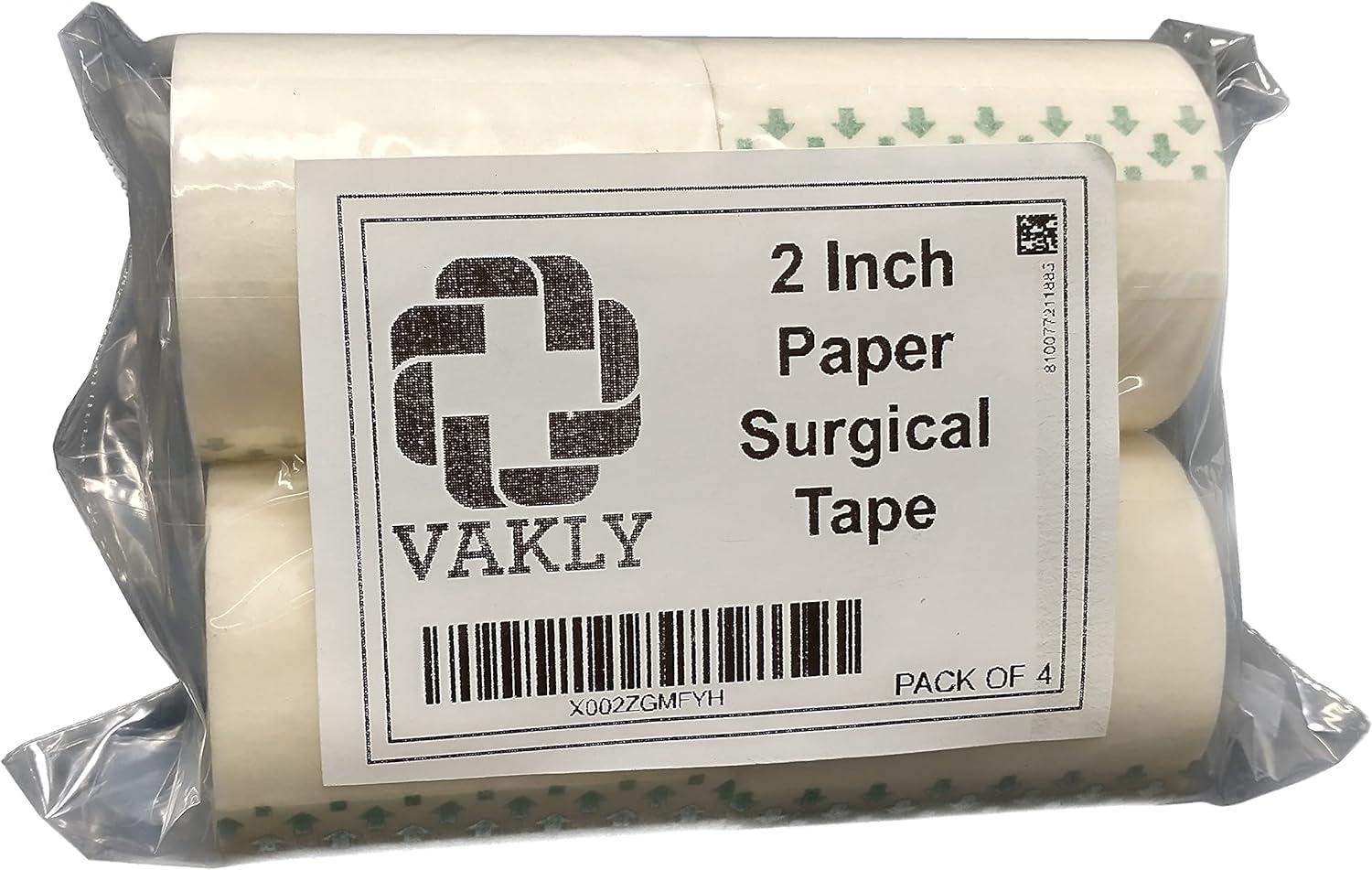 Paper Medical First Aid Surgical Tape 3 x 10 Yards [Pack of 3 Rolls]  Lightweight Breathable Microporous Self Adhesive Latex Free Hypoallergenic