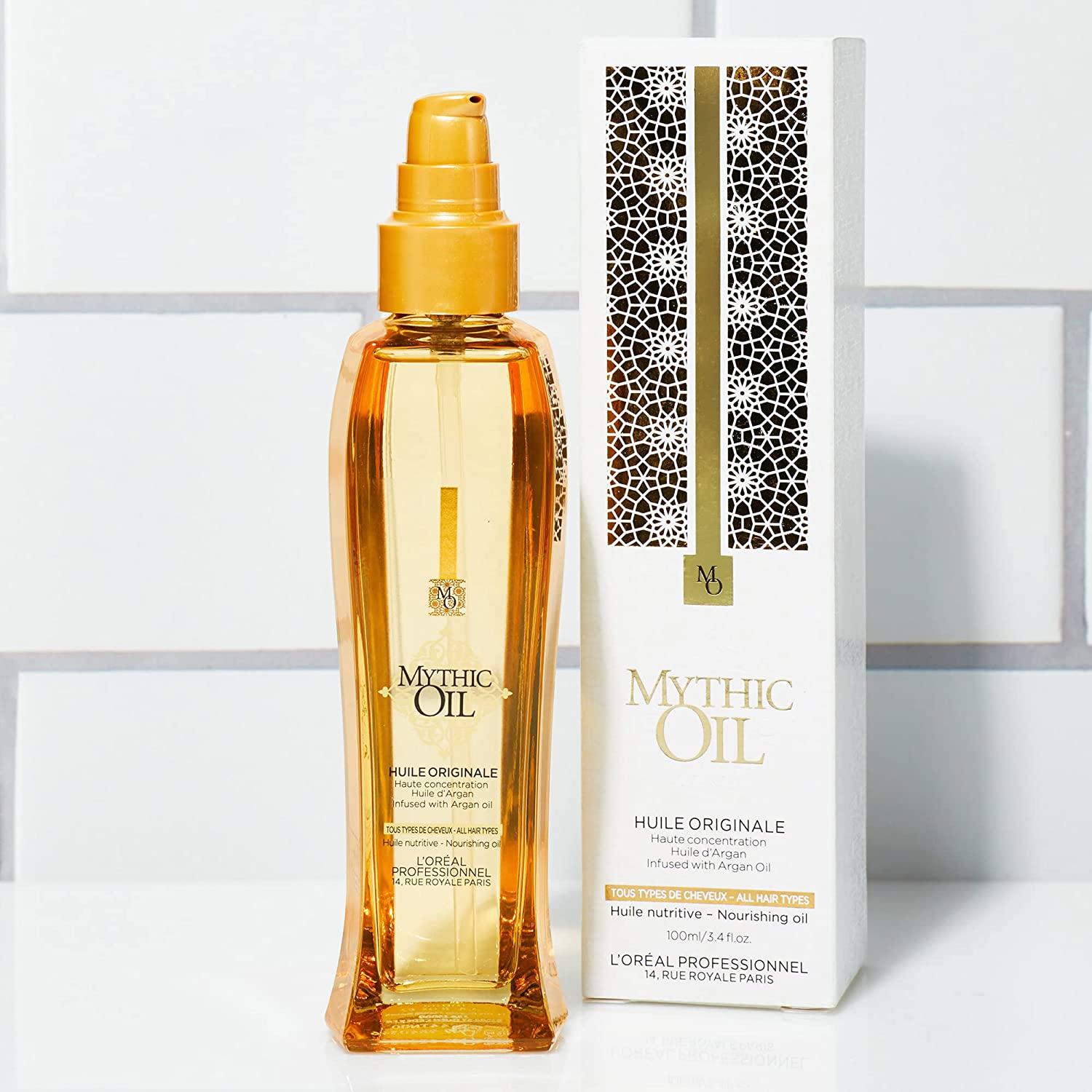 L'Oreal Professionnel Mythic Oil Huile Originale, Leave-In Treatment Serum, Heat Protectant, Anti- Frizz, Adds Softness & Shine, With Argan Oil, For All Hair Types
