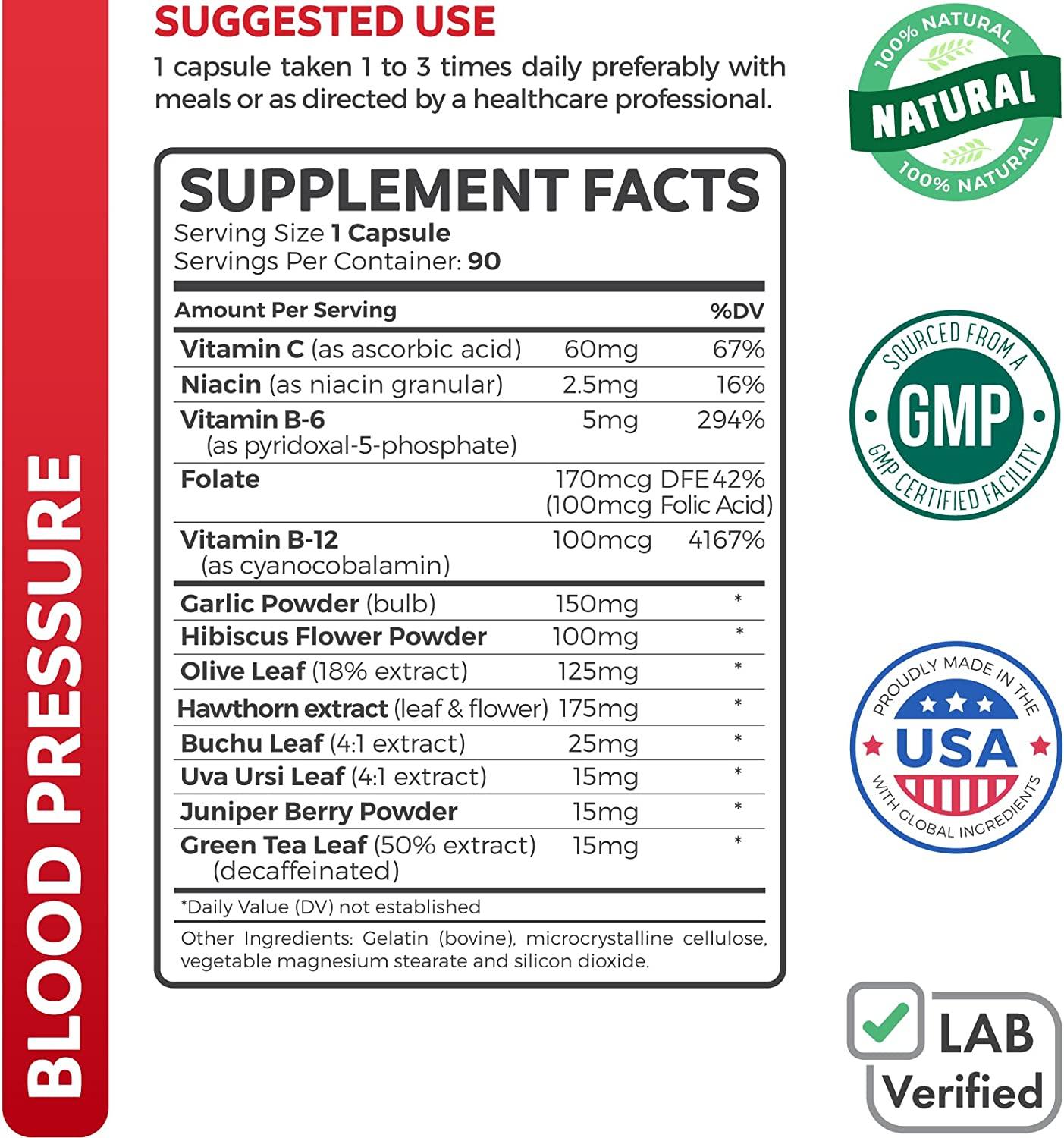 Premium NonGMO Blood Pressure Support Supplement High Dosage
