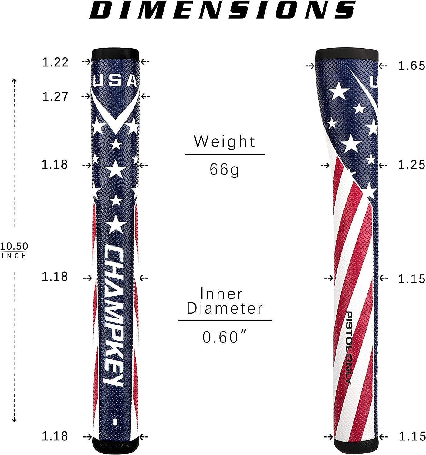 CHAMPKEY USA Pistol Golf Putter Grip Comfortable Polyurethane and Lightweight Putter Grips