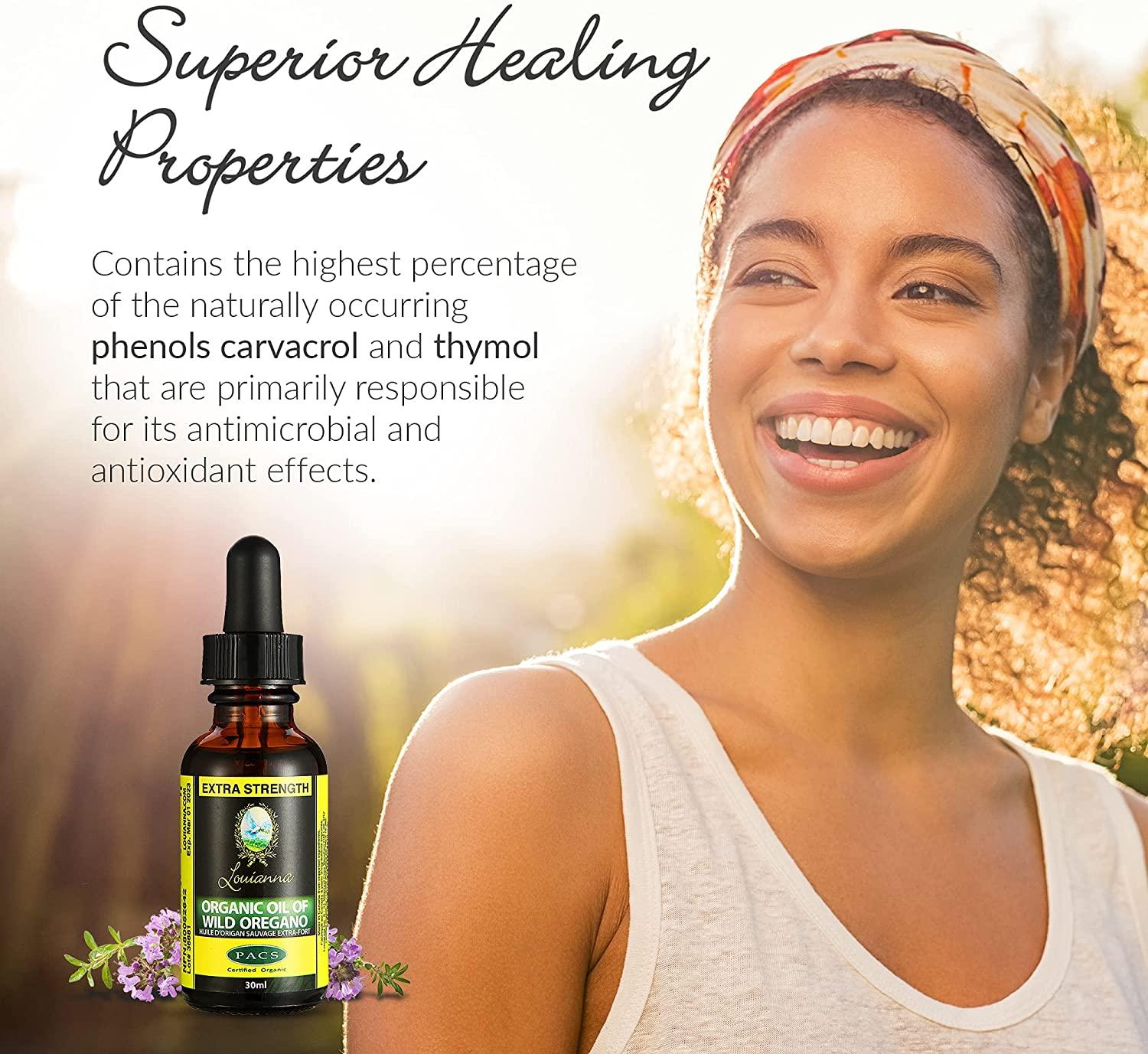 Louianna Organic Wild Oregano Oil 80 Carvacrol Drops for Oral