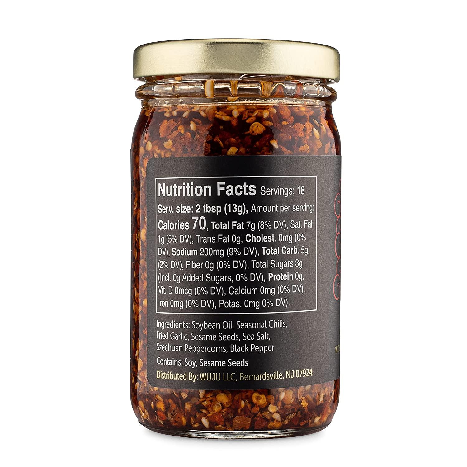 WUJU Chili Crisp Chili Oil Chili Sauce Chili Garlic Sauce Chinese Hot Sauce Heat with Crispy