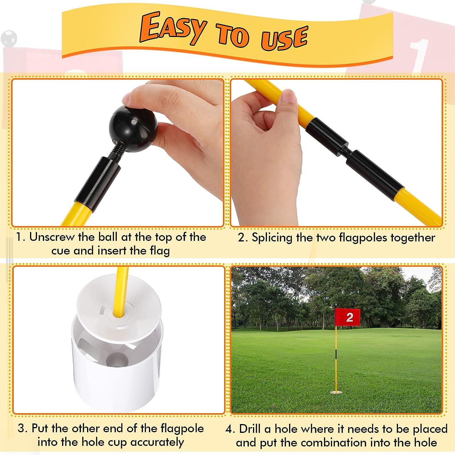 Golf Flagsticks Mini Putting Green Cups and Flags Kids Golf Numbered 1