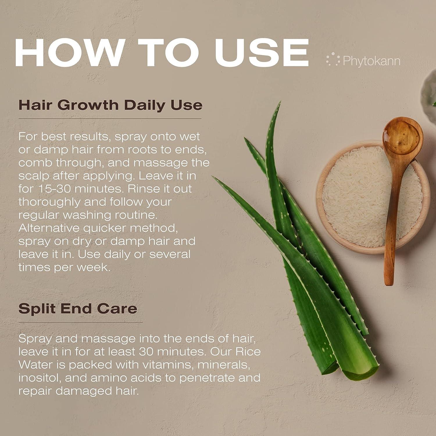 Rice Water Hair Growth Spray with Aloe Vera, Biotin Vegan & NonGreasy