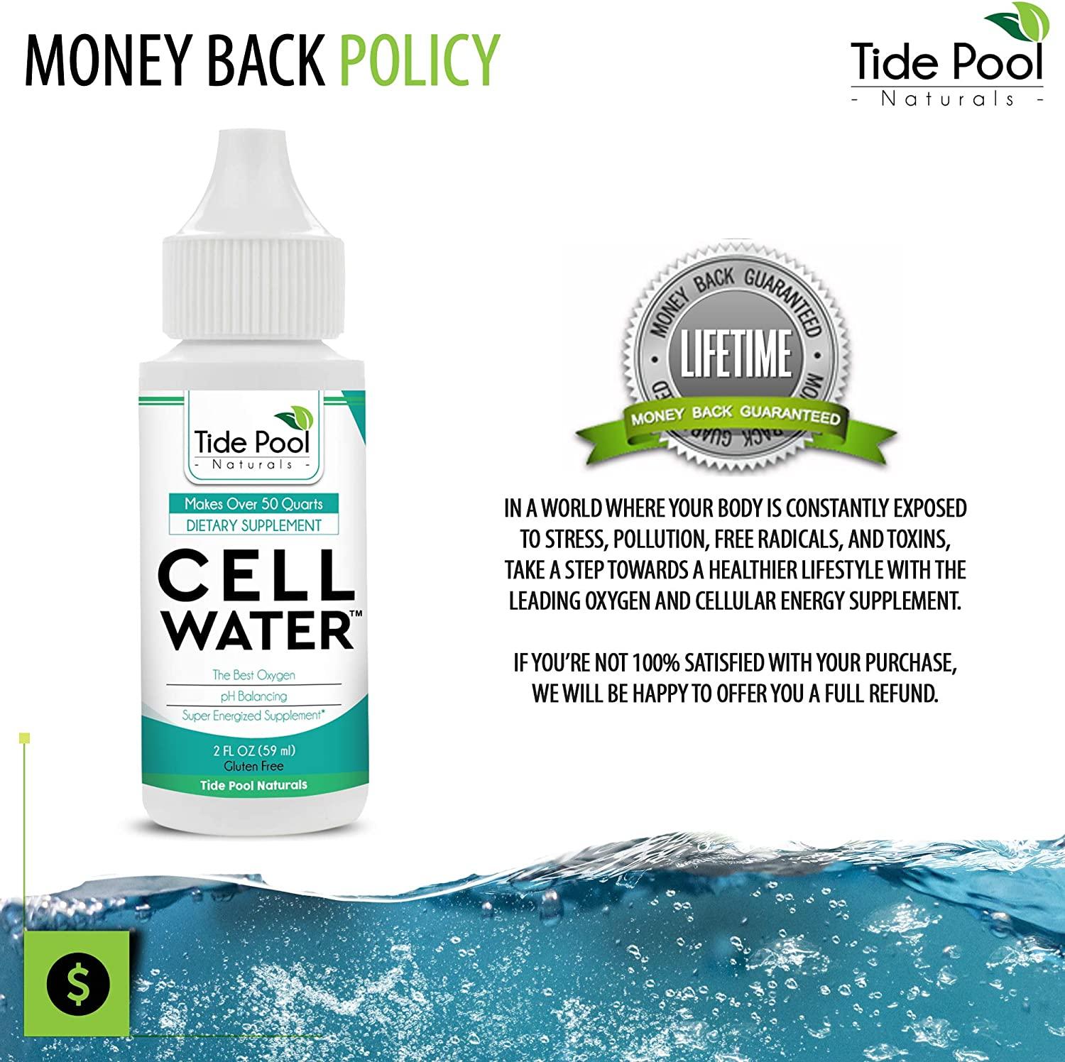 Tide Pool Naturals CellWater pH Balancing Liquid Oxygen Drops and Water Purification Drops for