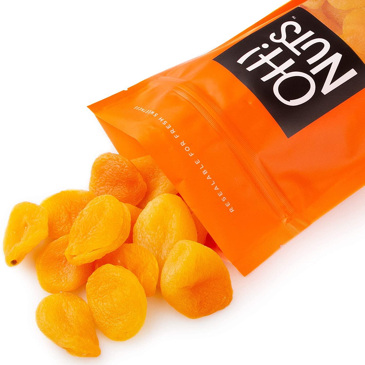 Oh! Nuts Dried Turkish Apricots 2 LB Bulk Fresh Dehydrated Natural