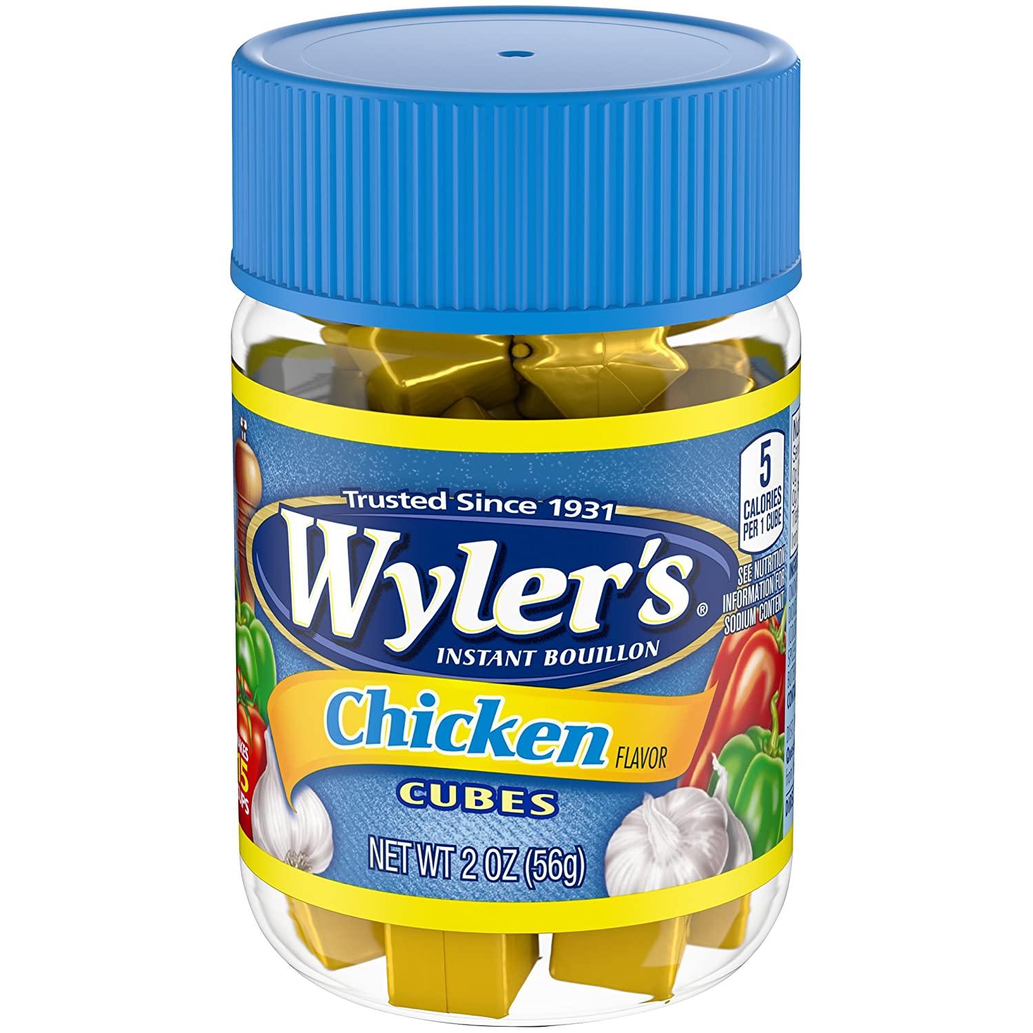 Wylers Instant Chicken Bouillon Cubes 2 oz Jar
