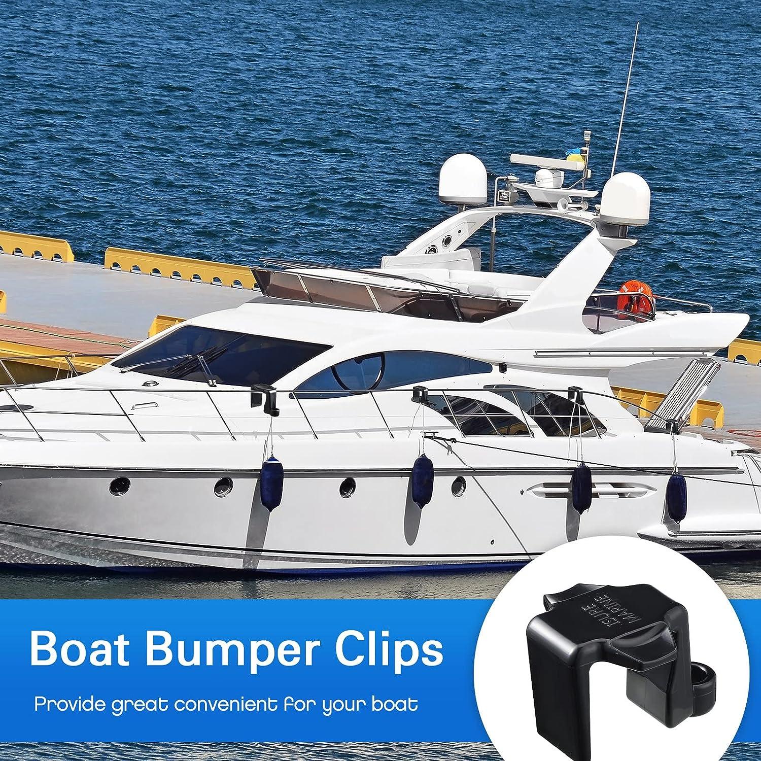 Hanaive 8 Pcs Boat Rail Fender Hanger Pontoon Boat Square Rail Mount Boat Fender Clips Fender