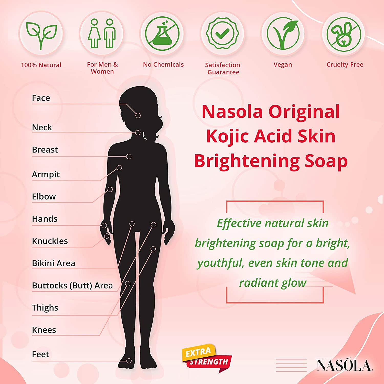 Nasola Kojic Acid Soap for Hyperpigmentation Treatment Skin