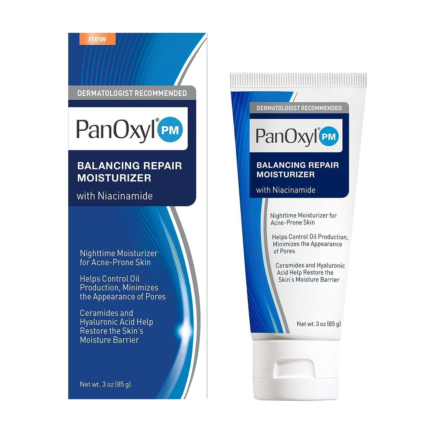 PanOxyl PM Balancing Repair Moisturizer with Ceramides and Cica Hydrating Face Moisturizer Acne