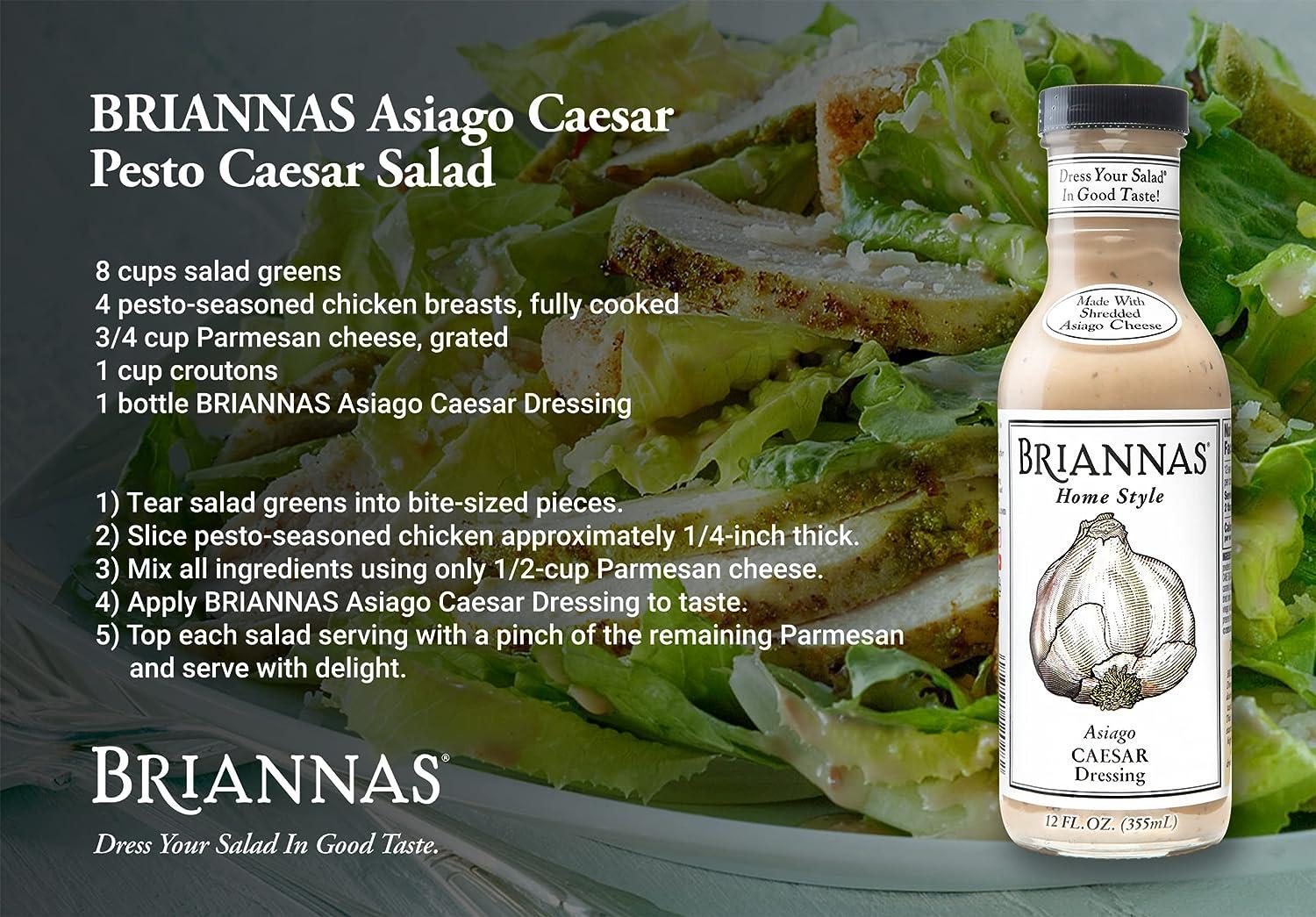 BRIANNAS Asiago Caesar Salad Dressing Gluten Free, Nut Free