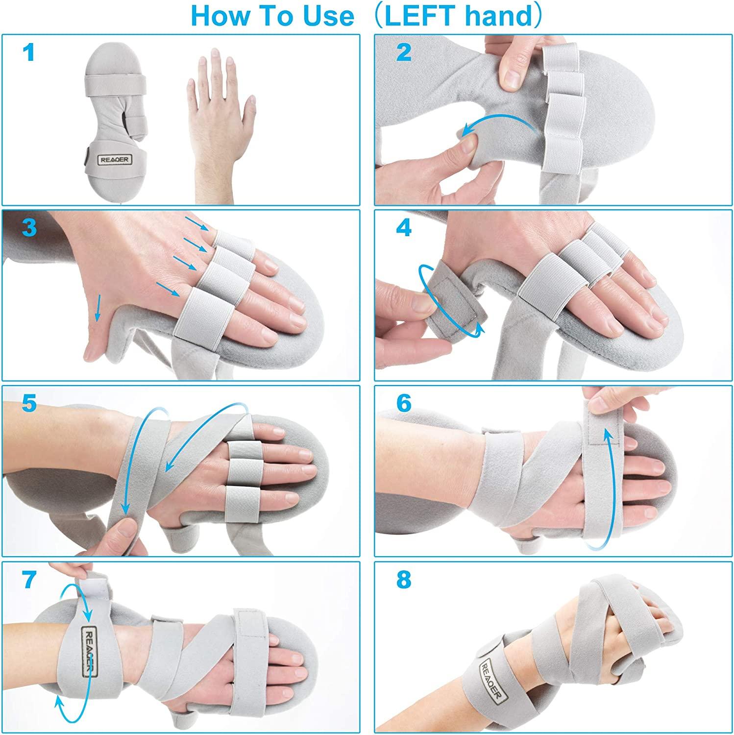 REAQER Stroke Resting Hand Splint Night Immobilizer Left Hand
