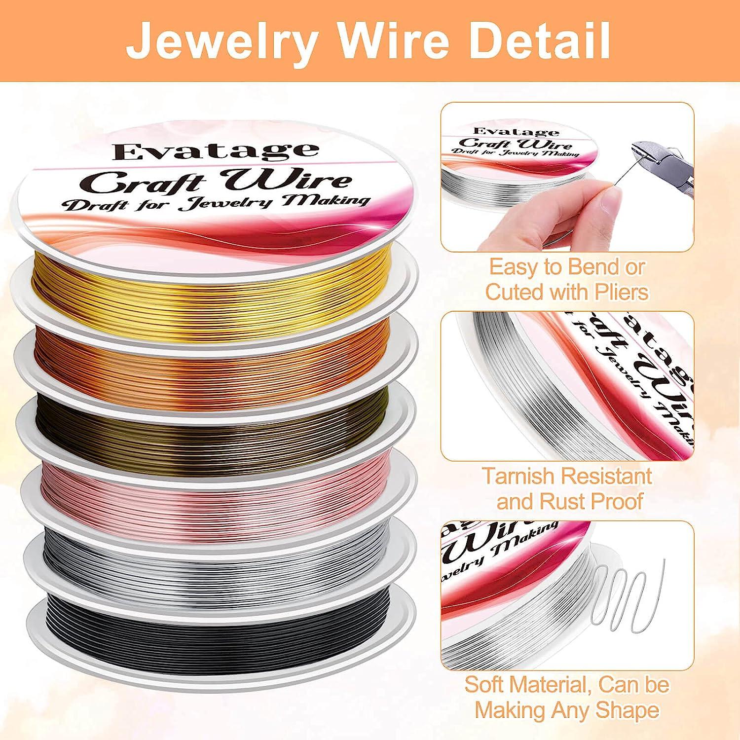 Yaoding 6 rolls craft wire jewelry beading wire tarnish resistant copper  wire for jewelry making with cutting pliers