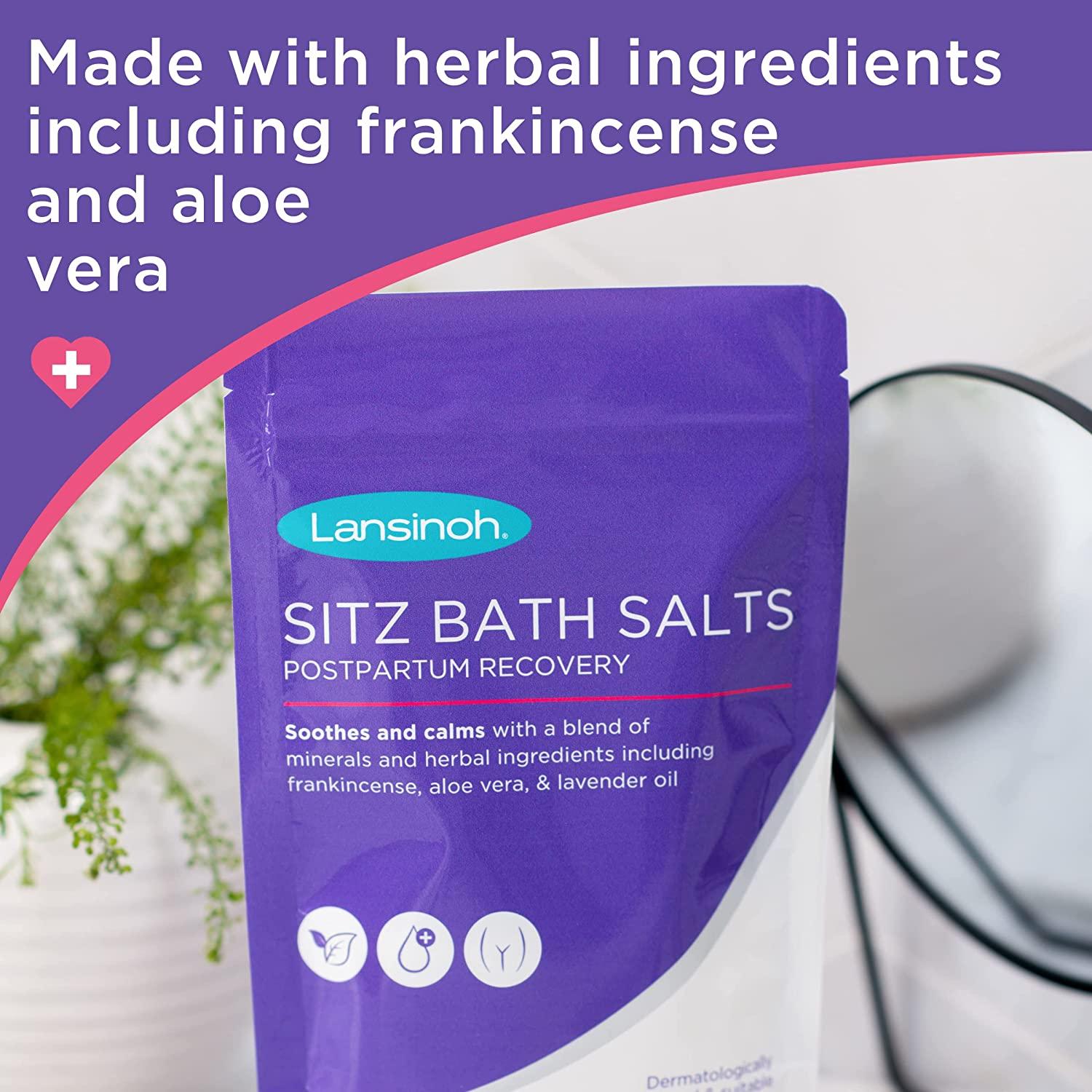 Lansinoh Sitz Bath Salts Postpartum Essentials, White, 10 Oz