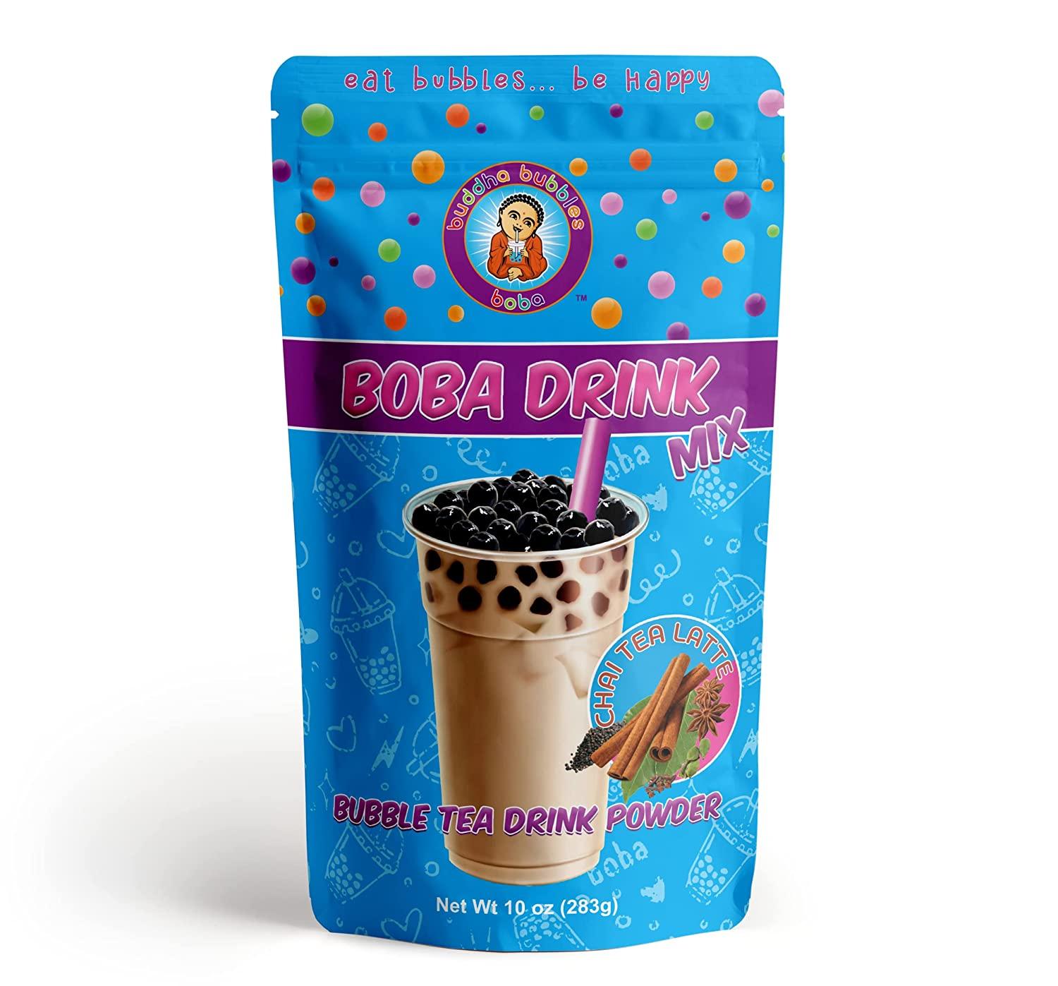 CHAI TEA LATTE Boba Tea Kit / Gift Box Includes Tea Powder, Tapioca Pearls  & Straws By Buddha Bubbles Boba