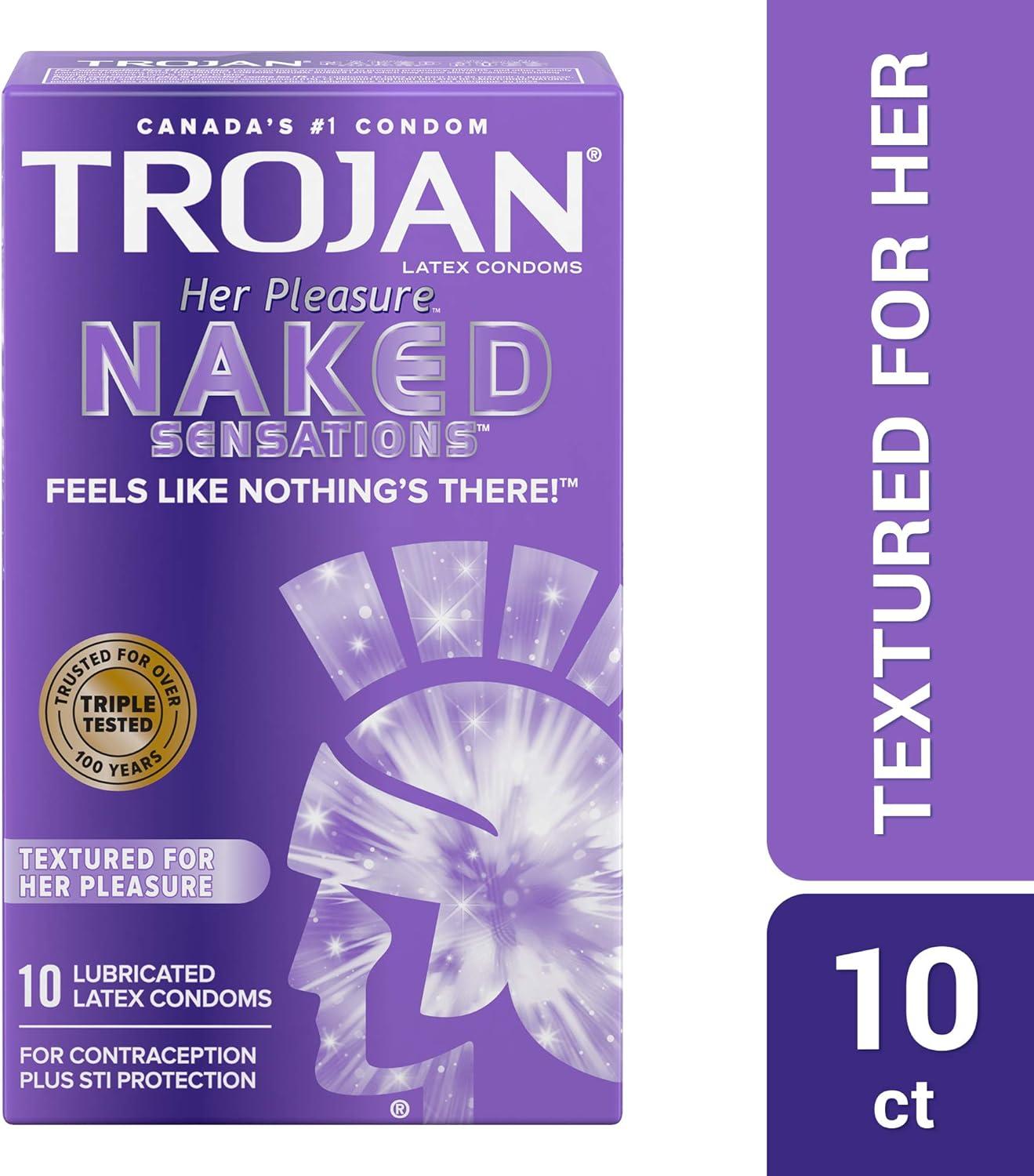 TROJAN Her Pleasure Naked Sensations Lubricated Latex Condoms 10 Count |  Buy Now with Express International Delivery | GoSupps.com