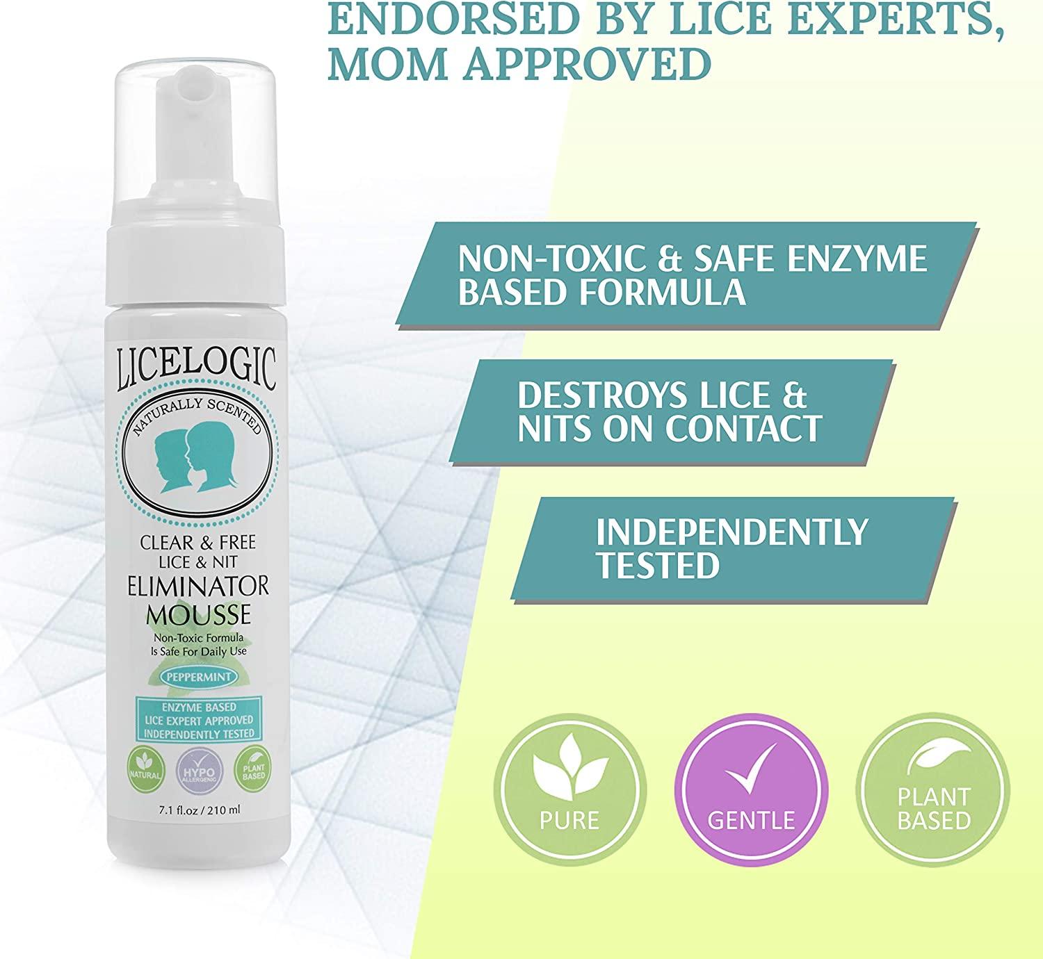 LiceLogic Lice & Nit Eliminator Mousse Treatment Kit Made with Natural