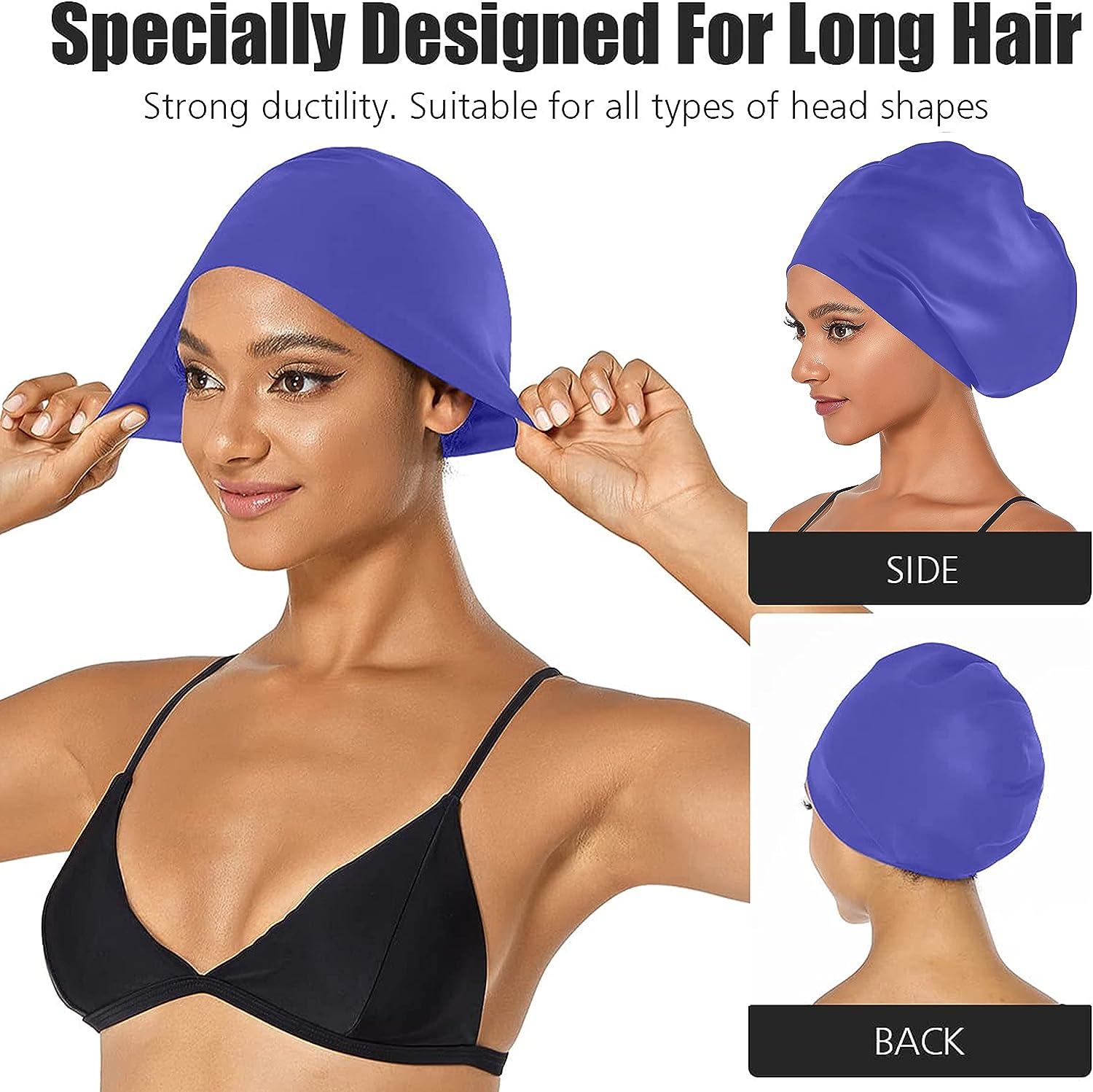Tripsky Extra Large Swim Cap for Women Men Waterproof Silicone Swimming  Caps Ideal for Long Hair Thick Curly Hair & Dreadlocks Braids Weaves Afro  Hair - Keep Hairstyle Unchanged Very Peri