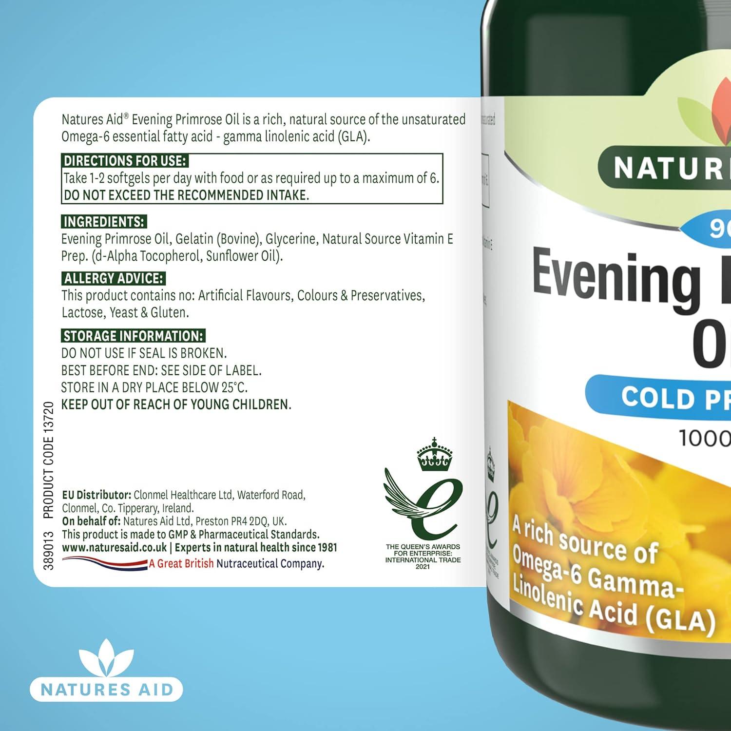 Natures Aid Evening Primrose Oil 1000 Mg 90 Capsules Evening Primrose