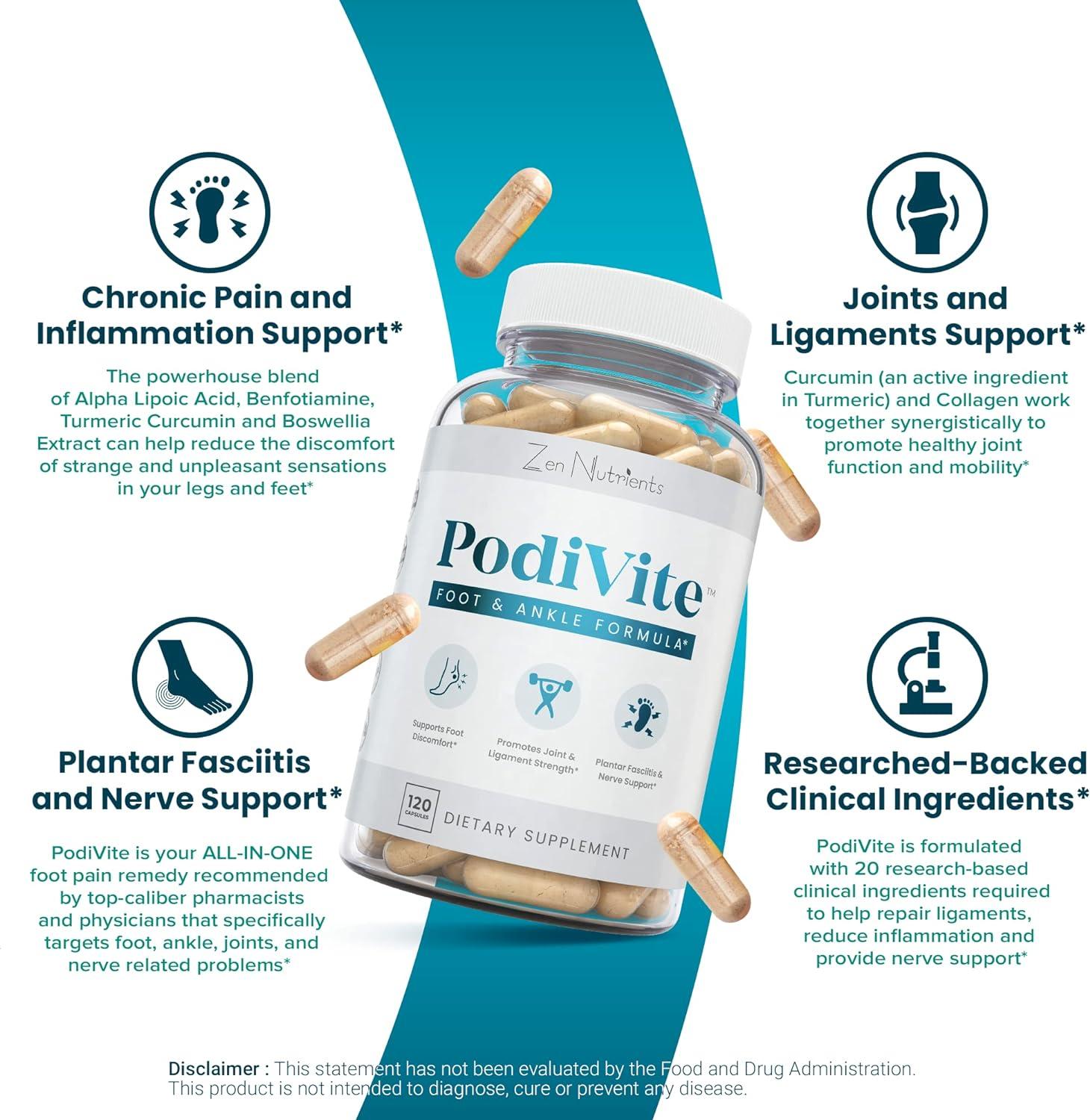 Zen Nutrients PodiVite Plantar Fasciitis Relief & Nerve Function