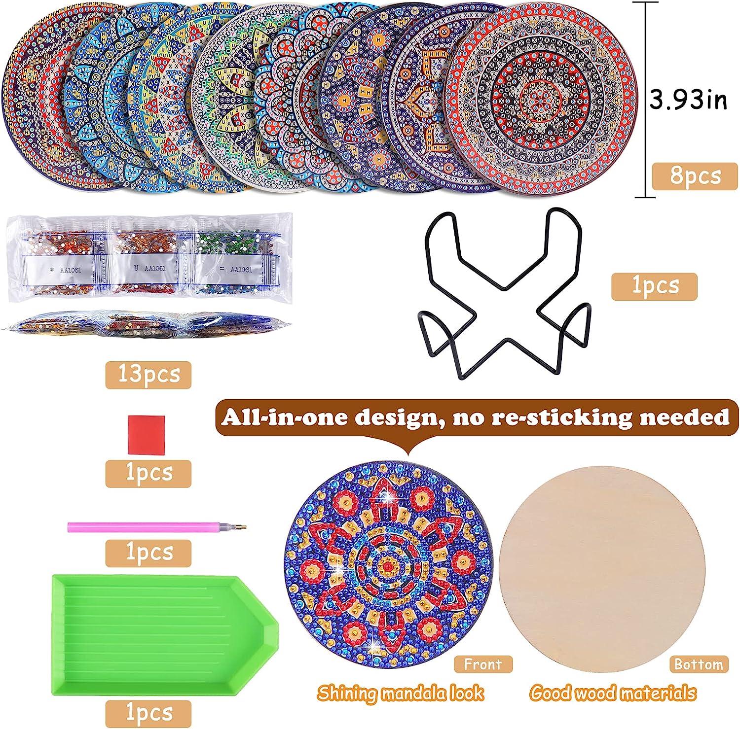 BSRESIN 8 Pcs Coasters with Holder, Mandala DIY Diamond Art Small, : Buy  Online in the UAE, Price from 157 EAD & Shipping to Dubai