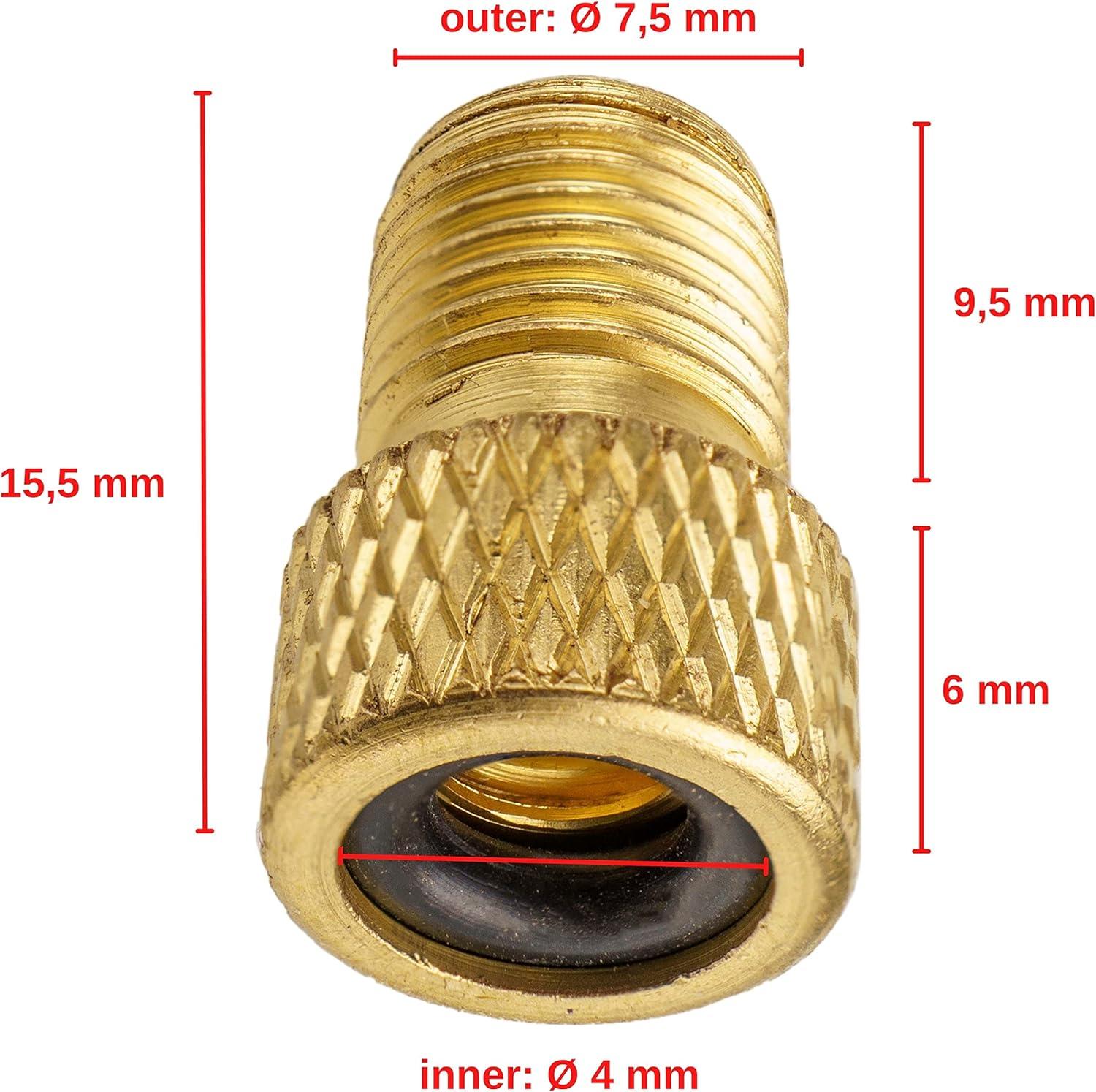 Davo France Adaptateur De Valve Vélo DV/SV Français Vers Dunlop/voiture AV – Laiton, Pour Pompe Adaptateur Français Vers Dunlop Auto