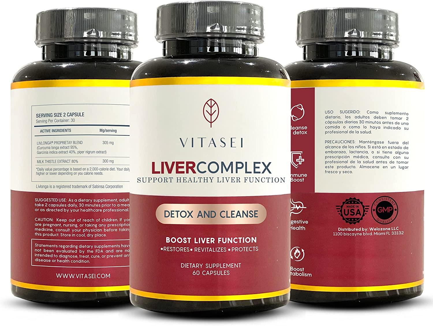 Vitasei Liver Cleanse Detox Repair Liver Complex Wmilk Thistle Extract