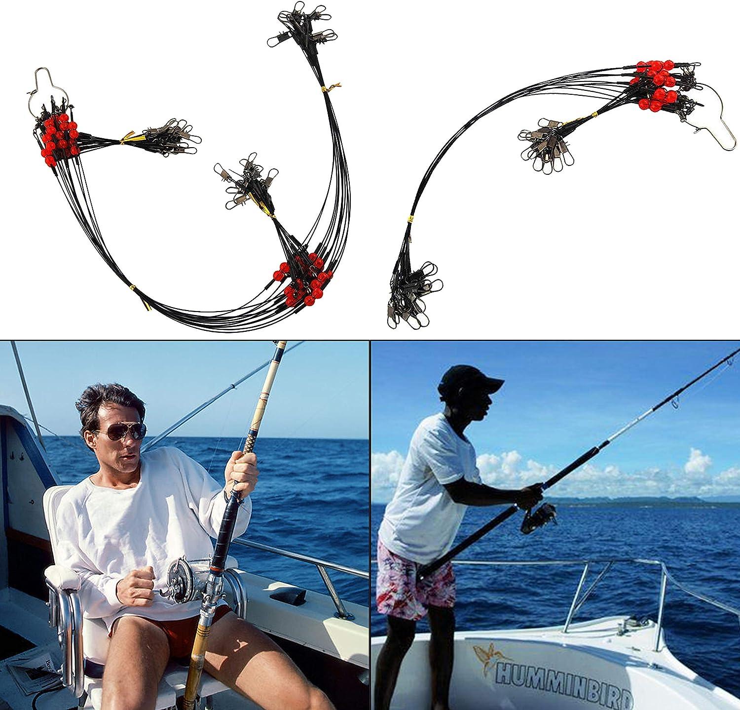 Fishing Leader Saltwater Fishing Rigs Fishing Bottom Rigs High Strength Surf  Fishing Rigs Steel Leaders Wire Fishing Wire Rig Fishing Leaders with  Swivel Snaps Beads 1Arm / 2Arm with 1 Arm _ 12pcs
