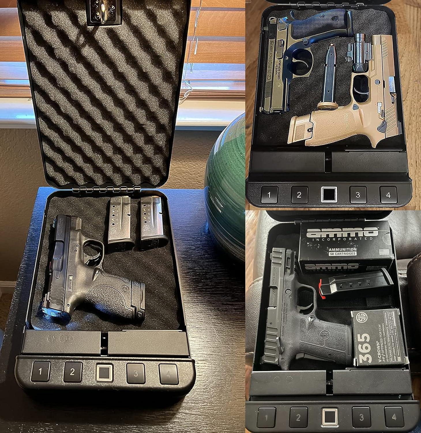 LANGGER V Gun Safe Quick Access Handgun Lock Box for Home/Car/Travel