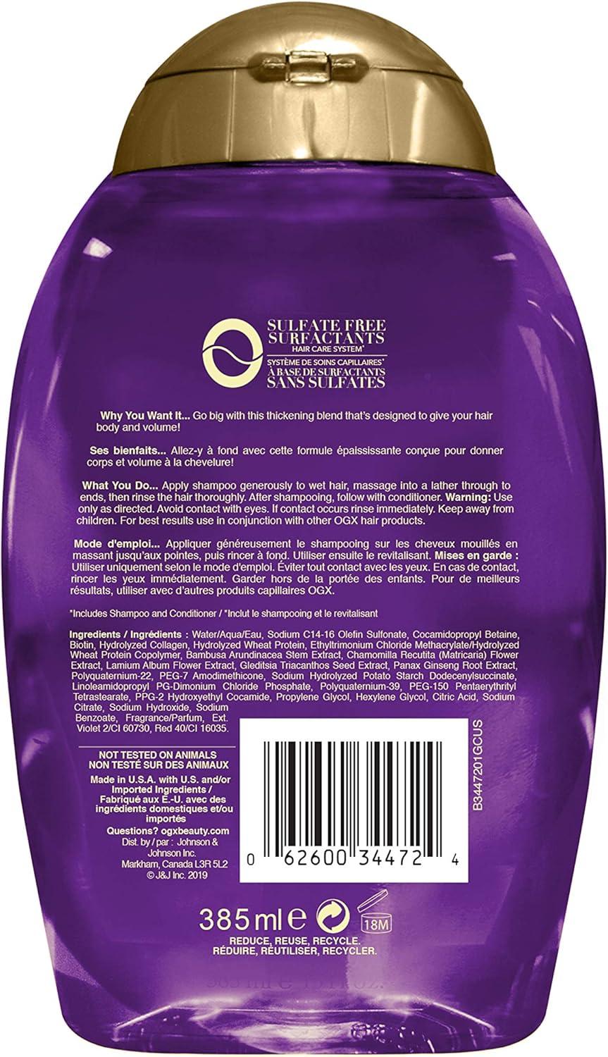 OGX Thick & Full + Biotin & Collagen Extra Strength Volumizing Shampoo ...