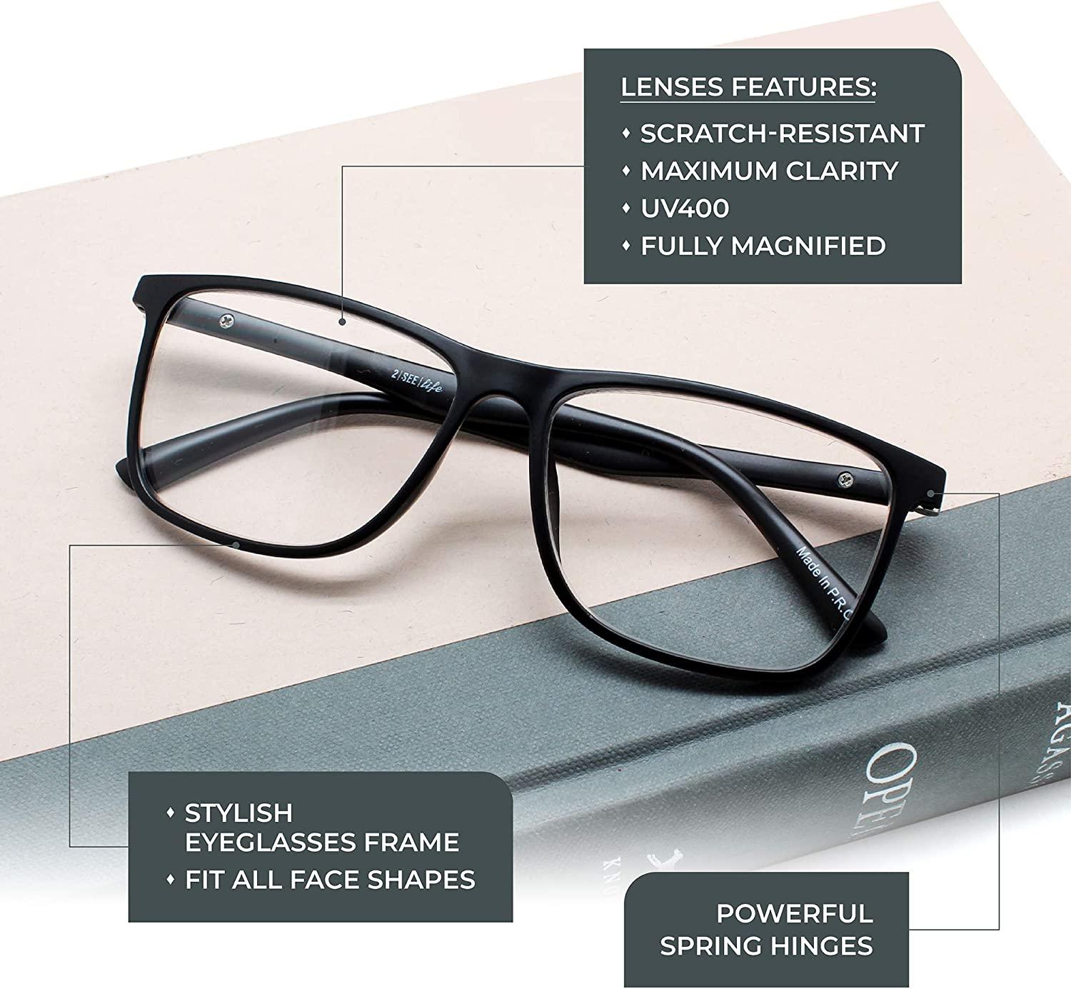 2SeeLife R-775 Coolest Large Frame Men's Reading Glasses | Matte Brown 2.0