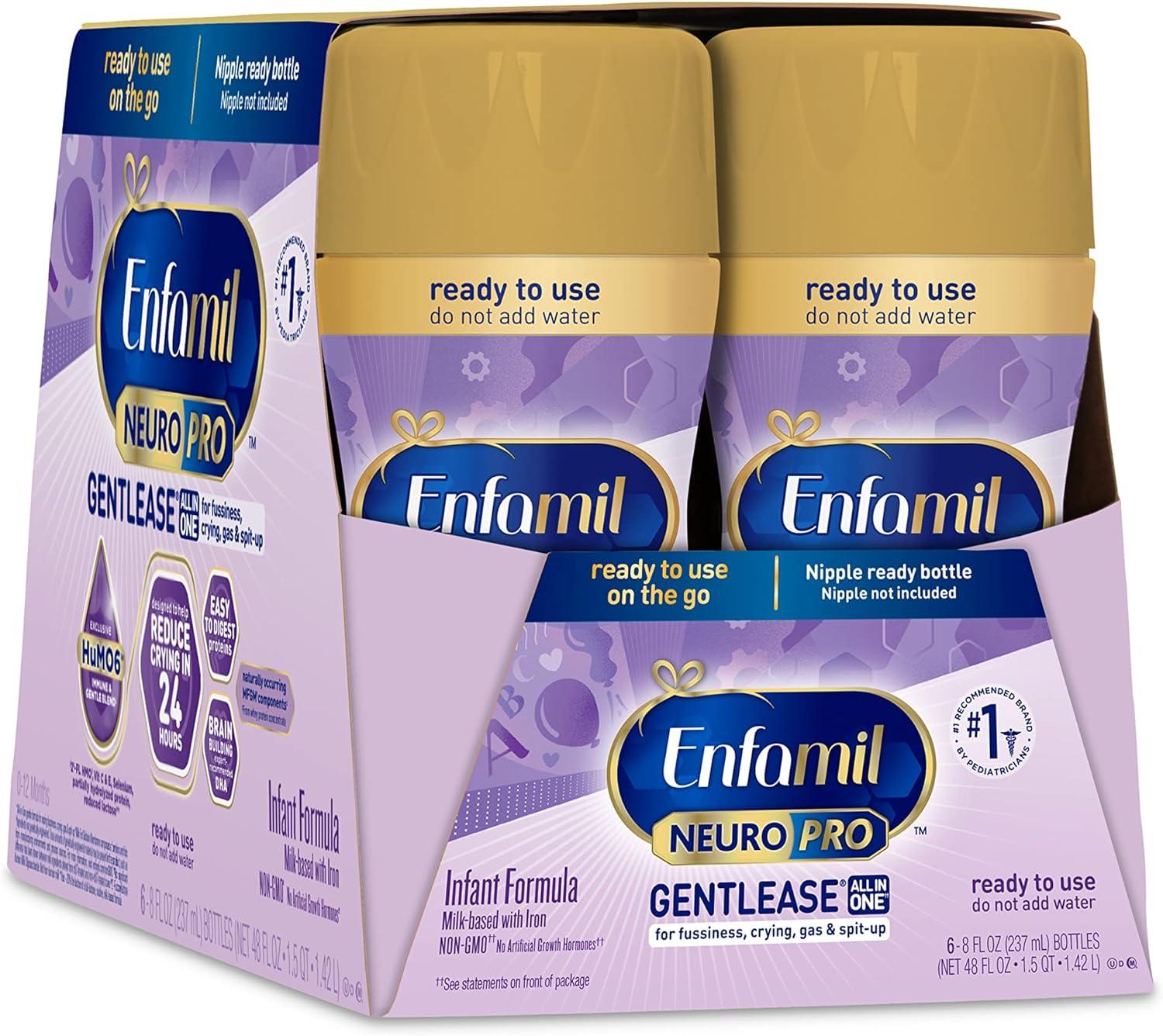 Enfamil NeuroPro Gentlease Baby Formula Count, Fl Oz Bottles