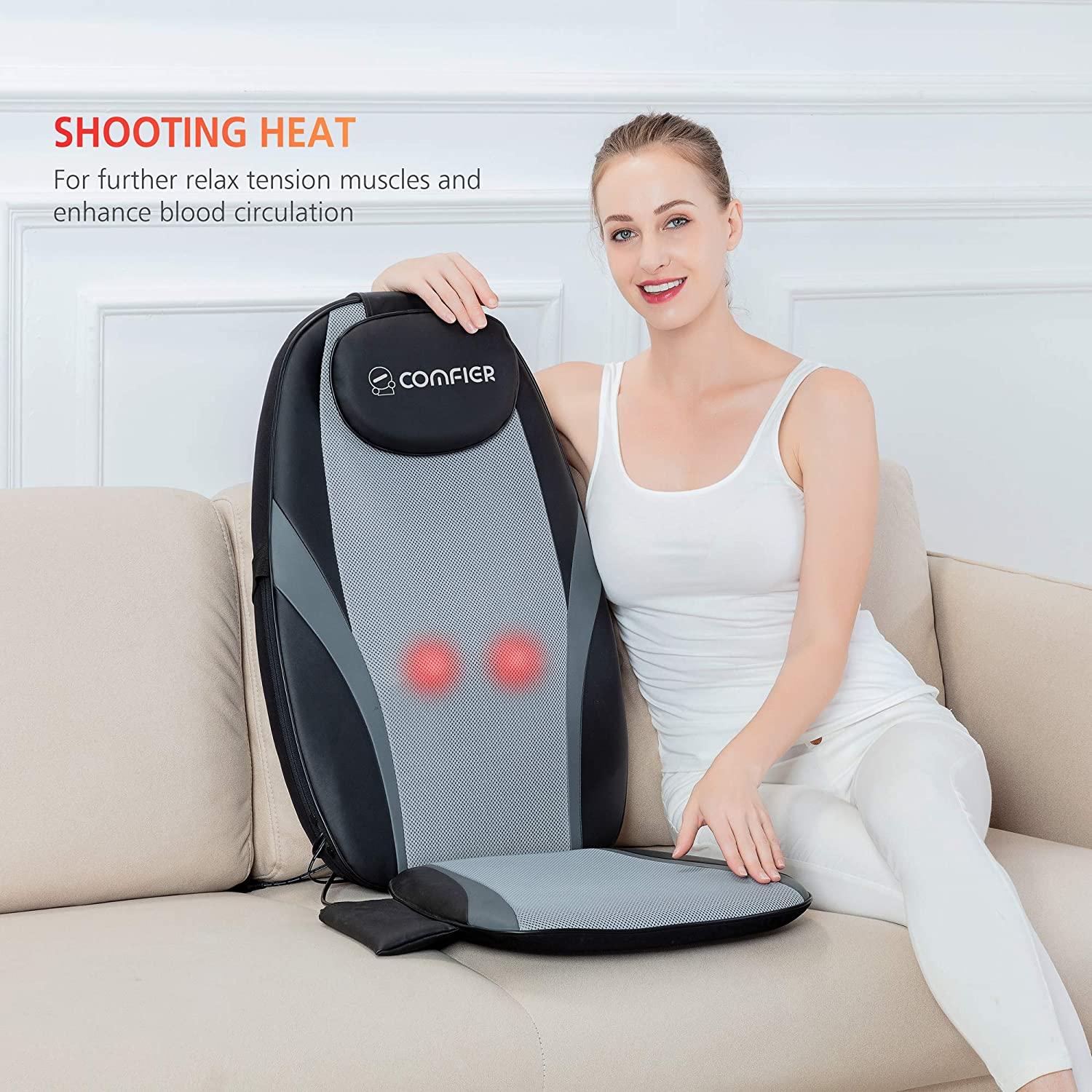Comfier Back Massager with Heat,Shiatsu Massage Chair Pad,Deep