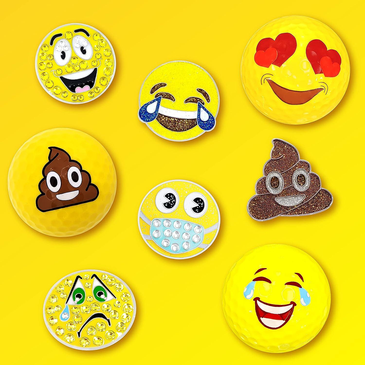 Navika Golf Balls Poop Emoji Imprint on Bright Yellow High Visibility