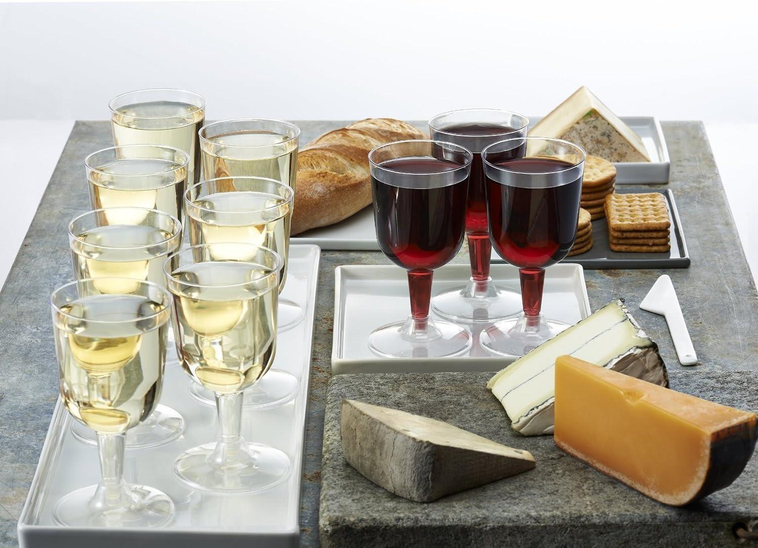 Party Essentials Disposable Hard Plastic Wine Glasses 40-Count - 5.5 oz  Clear - Pack of 1 | 5.5-Ounce Two Pieces Glass