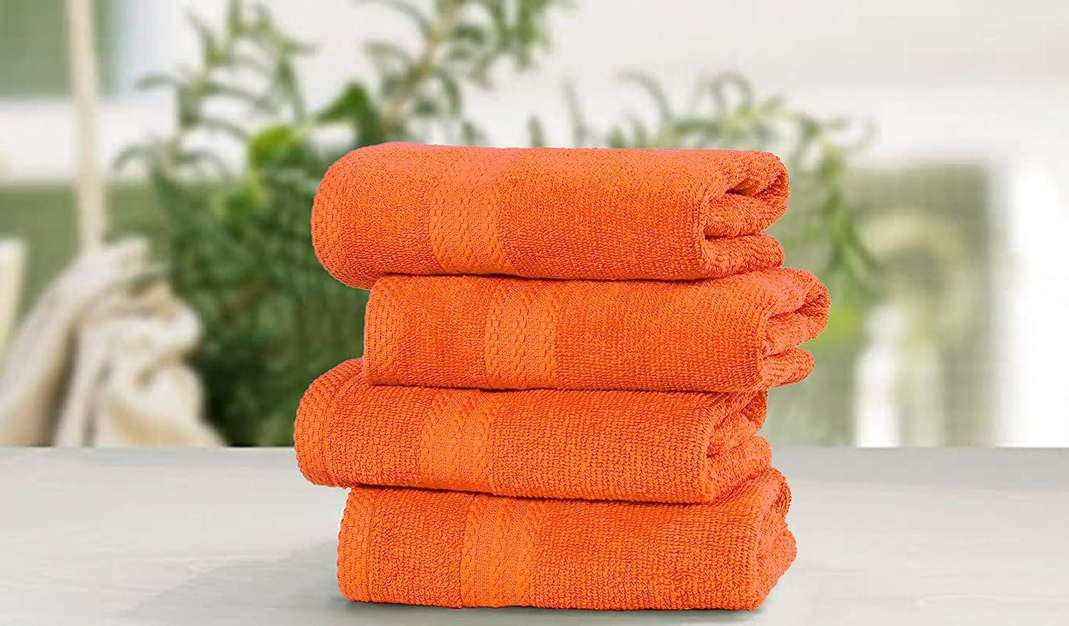 GLAMBURG Ultra Soft 6-Piece Hand Towel Set 16x28-100% Ringspun Cotton -  Durable & Highly Absorbent Hand Towels - Ideal for use in Bathroom, Kitchen,  Gym, Spa & General Cleaning - Orange