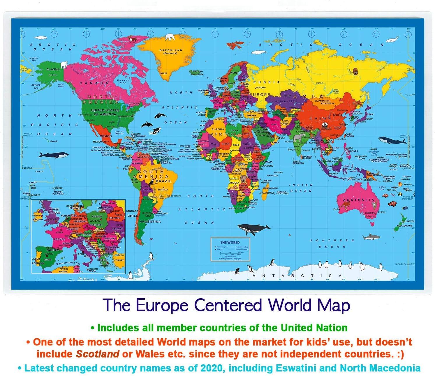 Natural Learning Children's Placemat (2 Placemats USA/Europe Centered