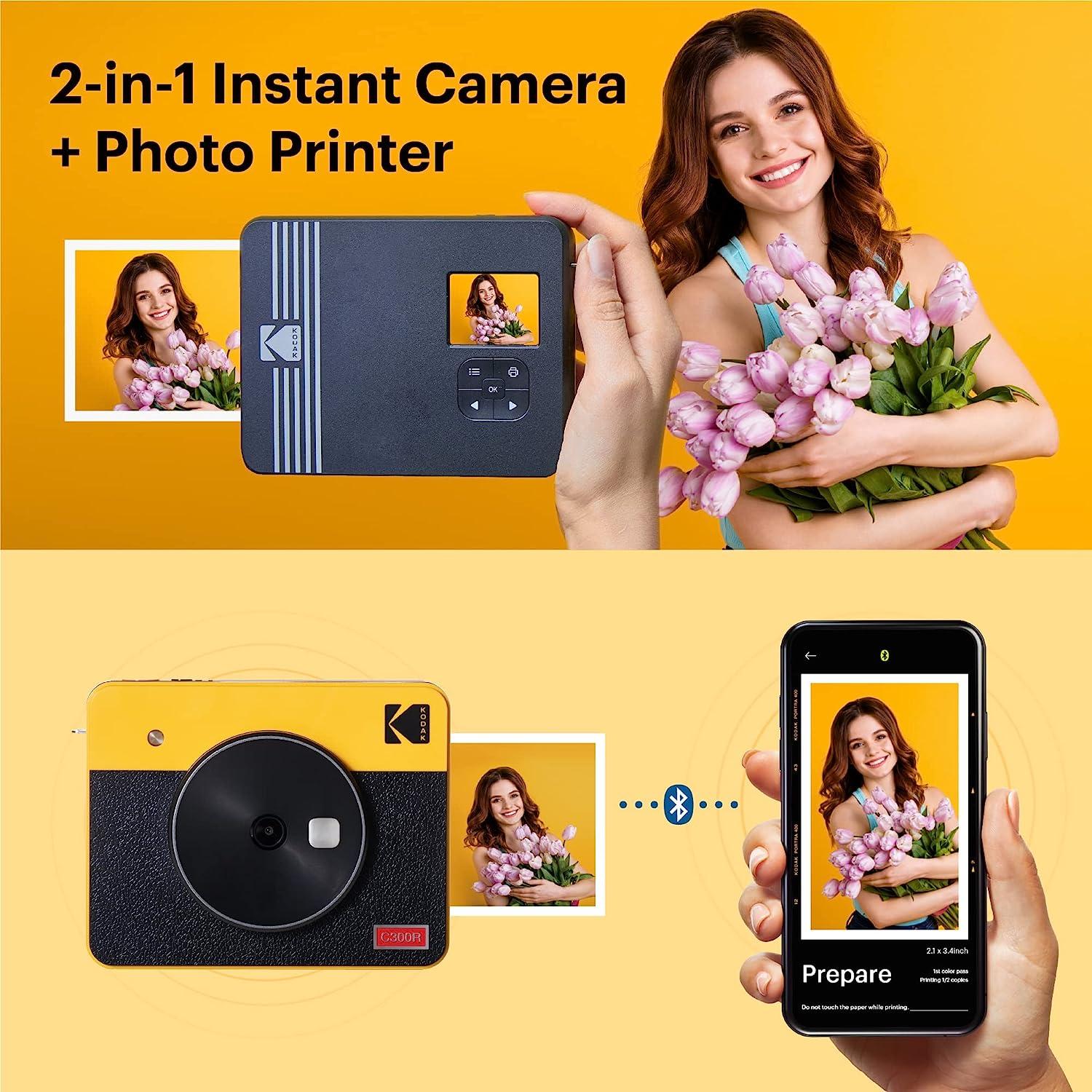 KODAK Mini Shot 3 Retro 4PASS 2-in-1 Instant Digital Camera and Photo  Printer (3x3 inches) + 68 Sheets Gift Bundle, Yellow (NOT Zink) - Yahoo  Shopping